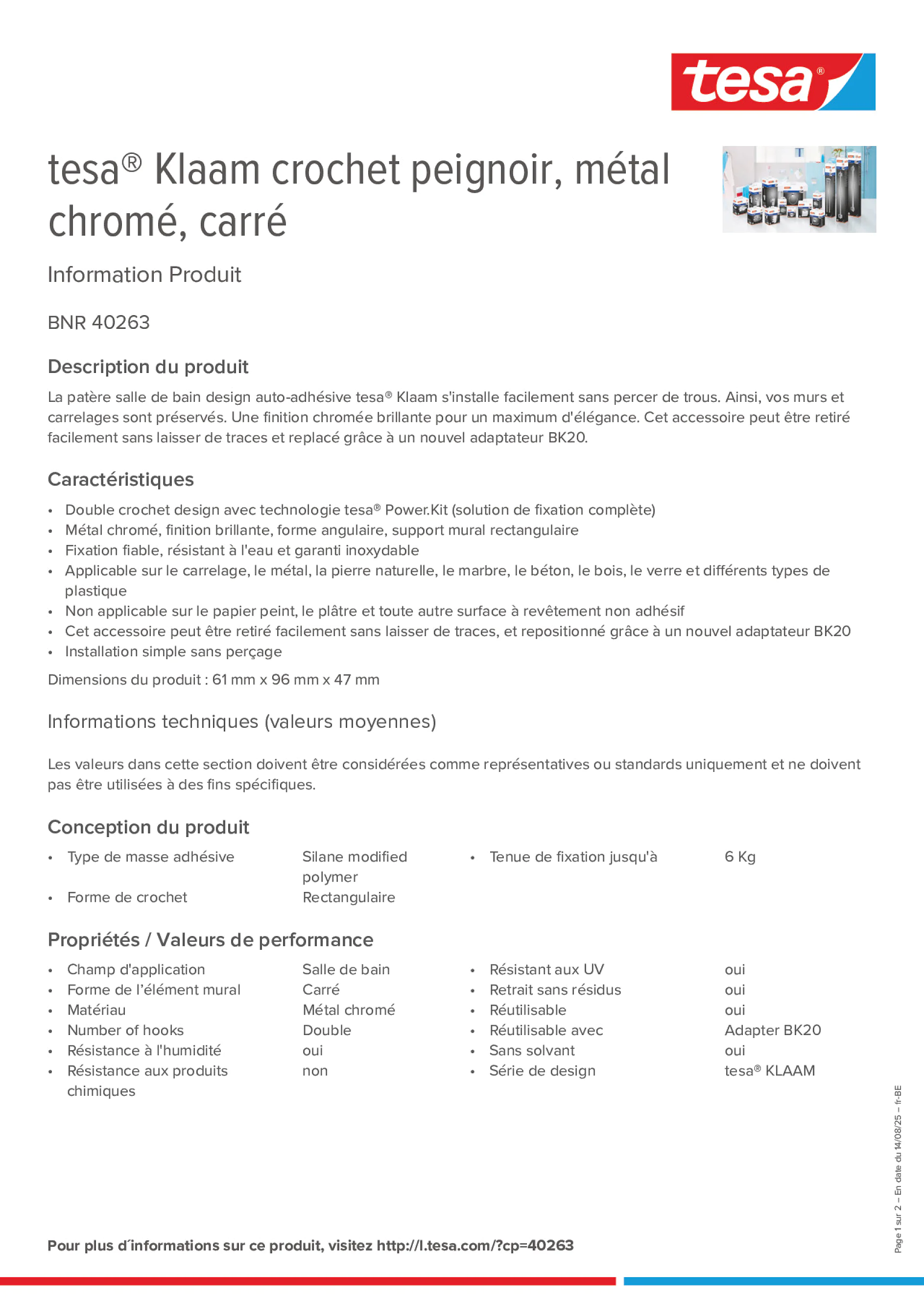 Product information_tesa® 40263_fr-BE_nl-BE