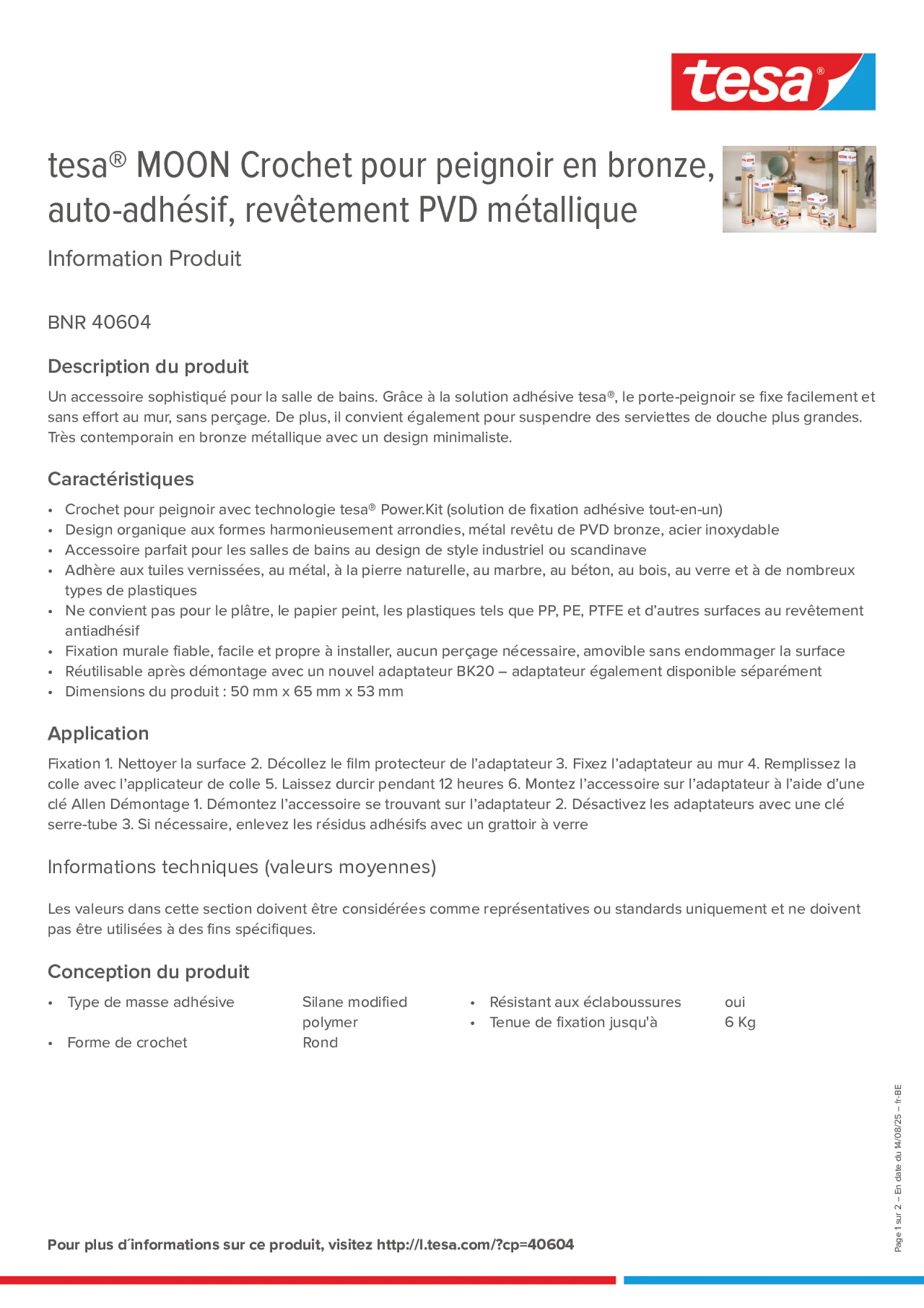 Product information_tesa® 40604_fr-BE_nl-BE