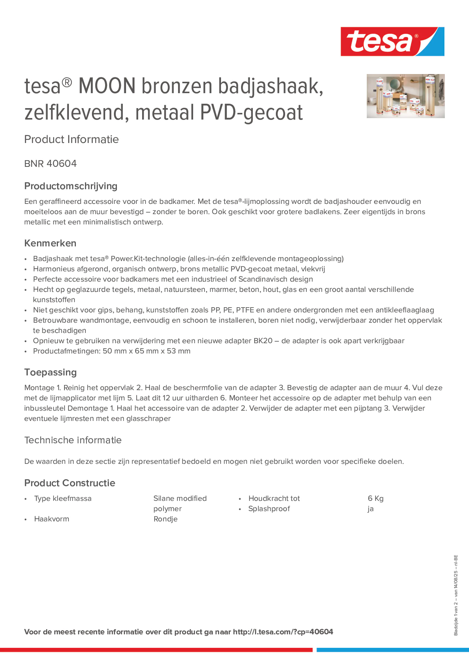 Product information_tesa® 40604_fr-BE_nl-BE