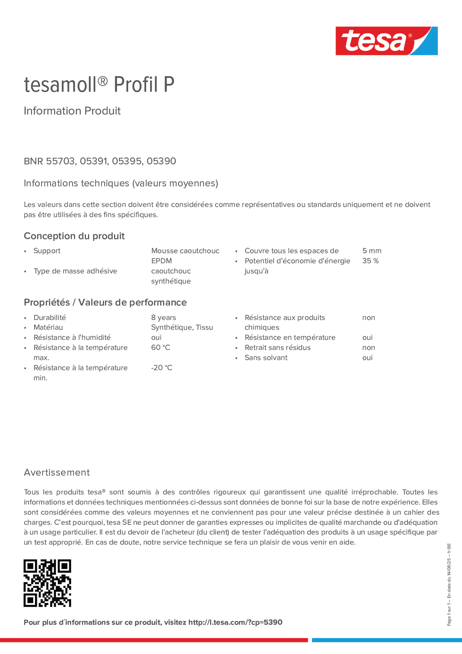 Product information_tesamoll® 5366_fr-BE_nl-BE