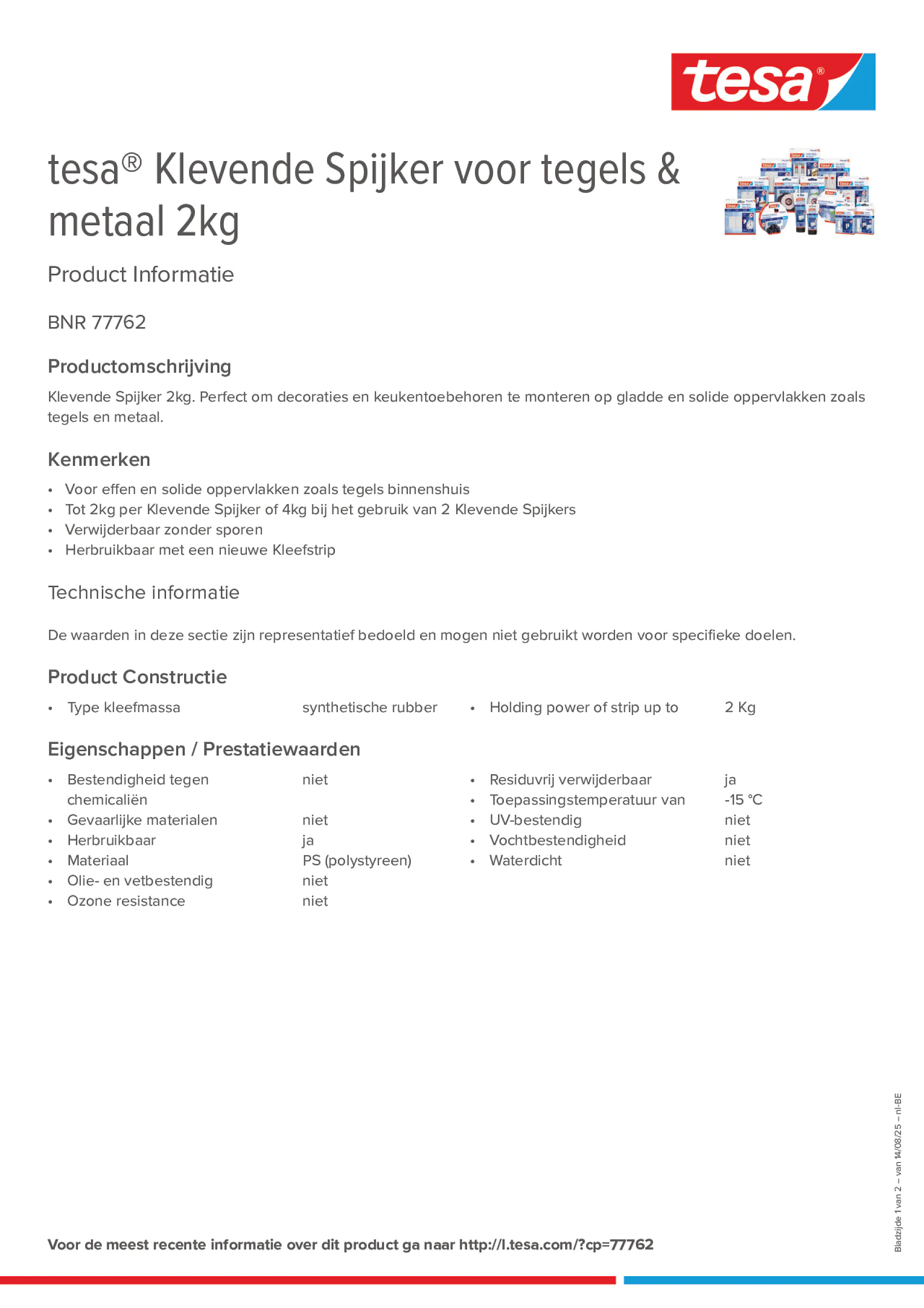 Product information_tesa® 77762_fr-BE_nl-BE