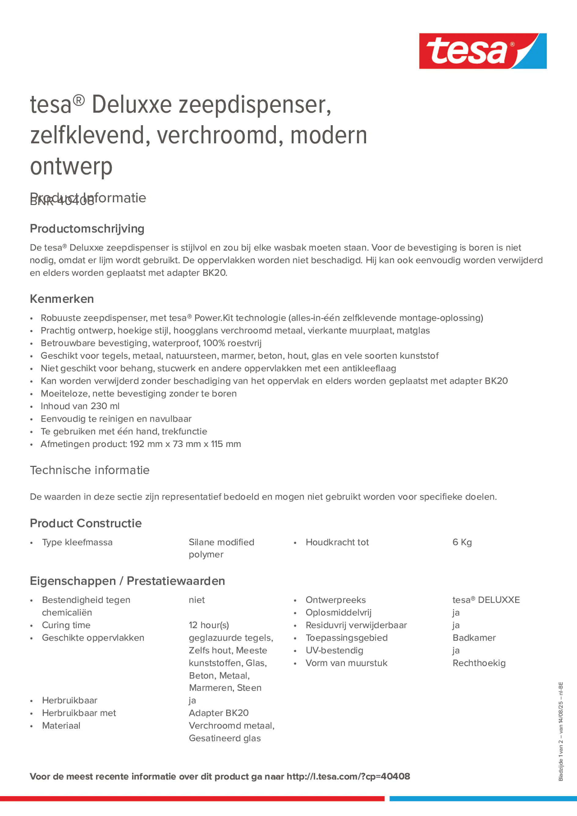 Product information_tesa® 40408_fr-BE_nl-BE
