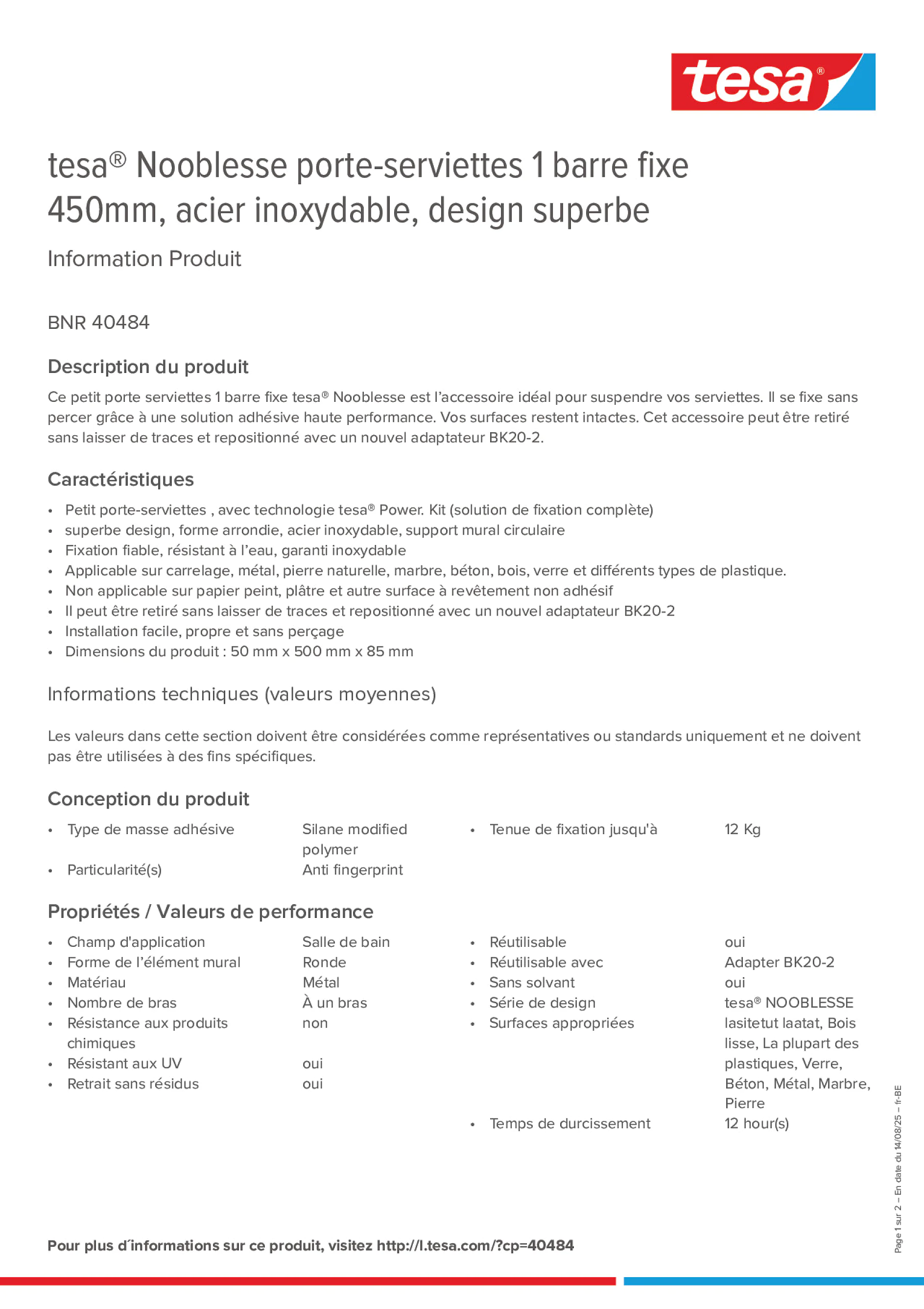 Product information_tesa® 40484_fr-BE_nl-BE
