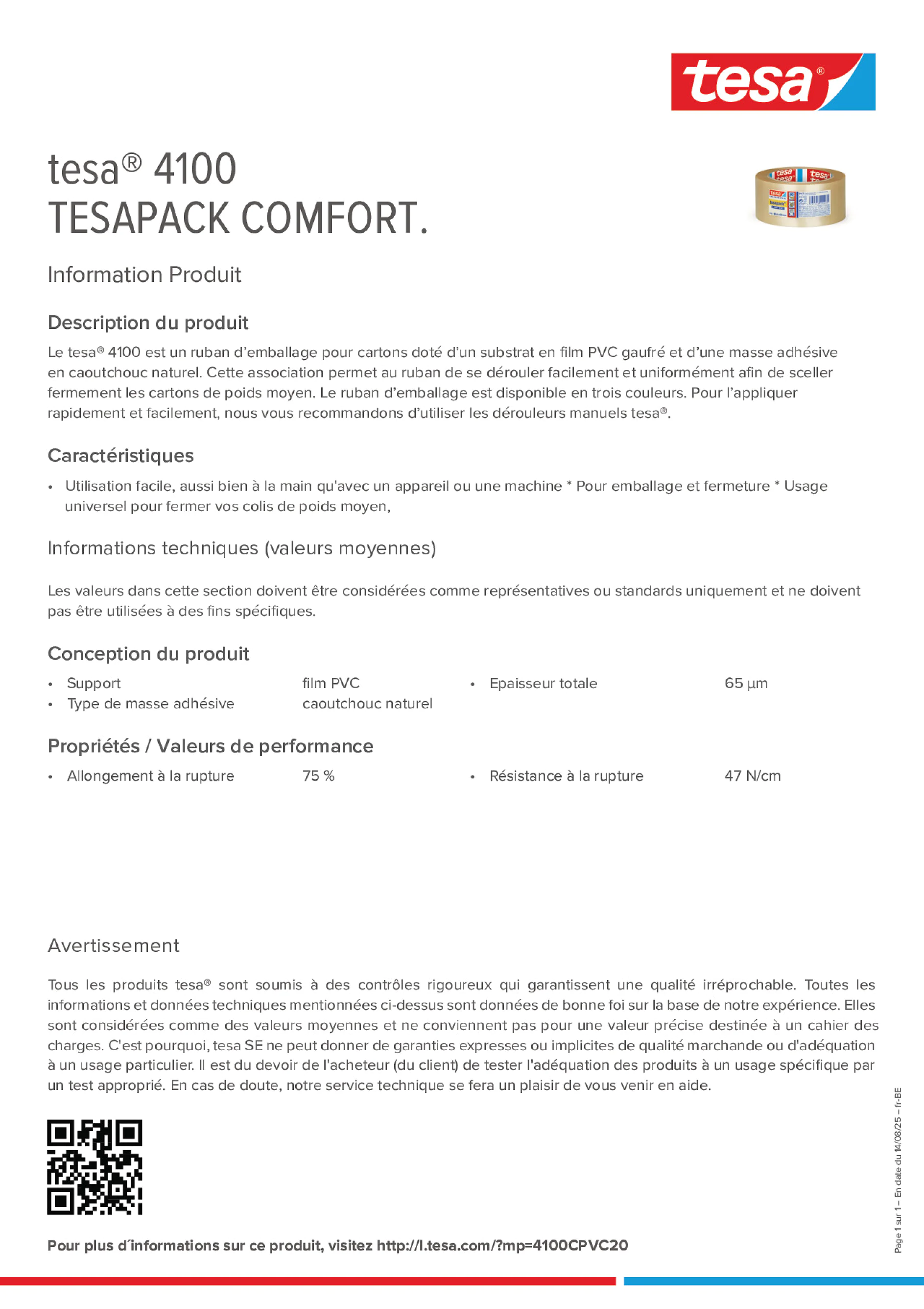 Product information_tesa® 04100_fr-BE_nl-BE