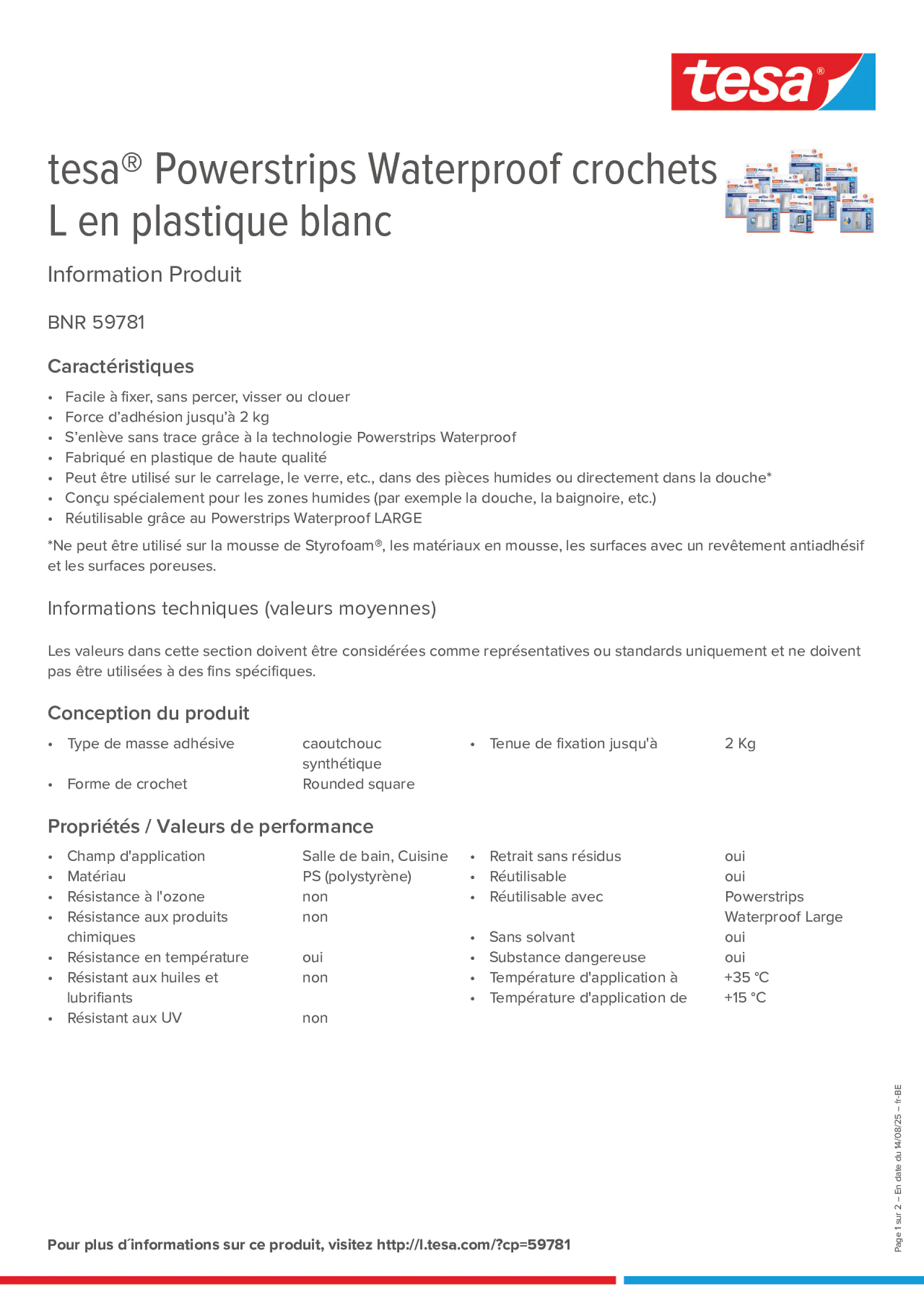 Product information_tesa® Powerstrips 59781_fr-BE_nl-BE