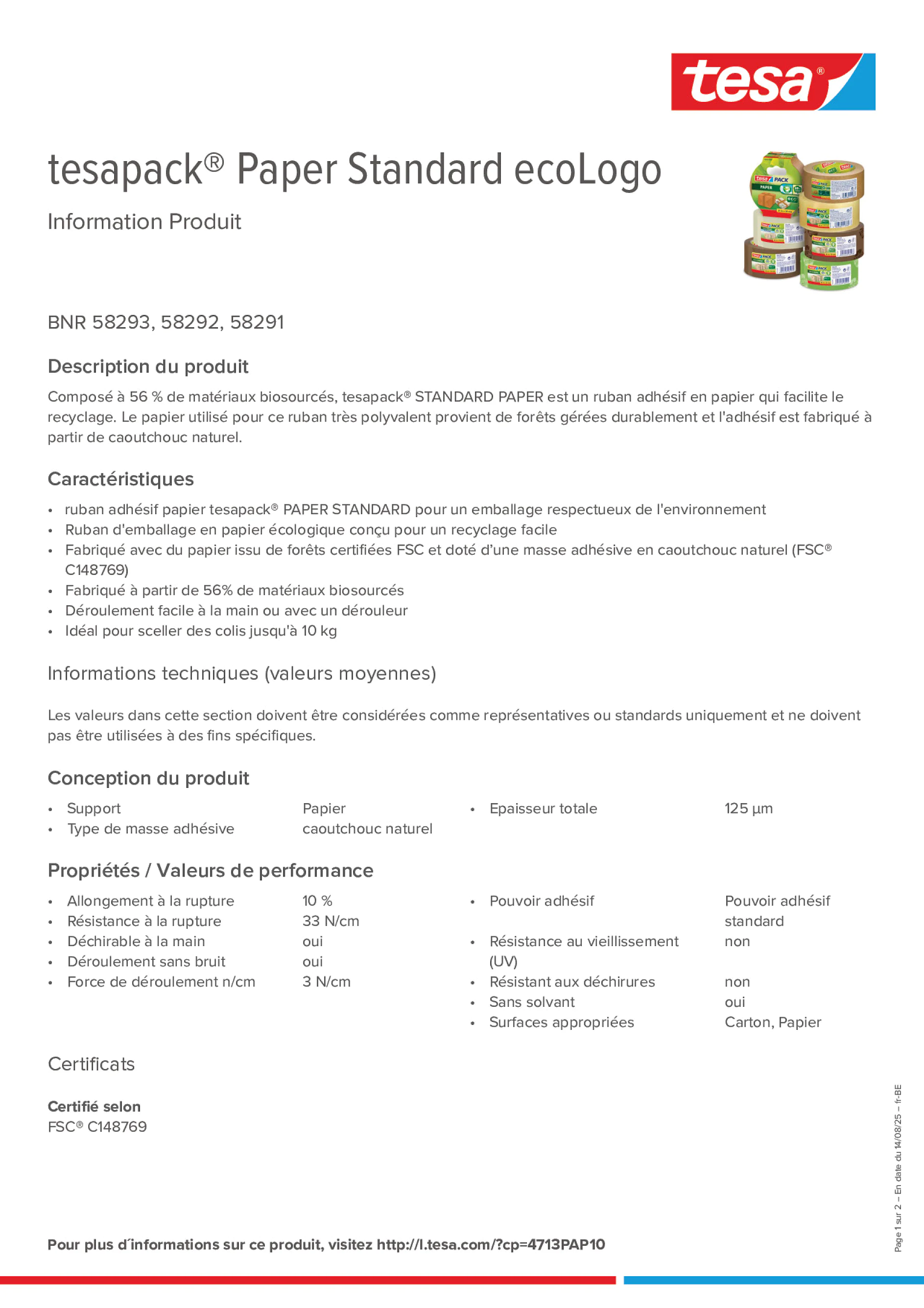 Product information_tesapack® 58293_fr-BE_nl-BE