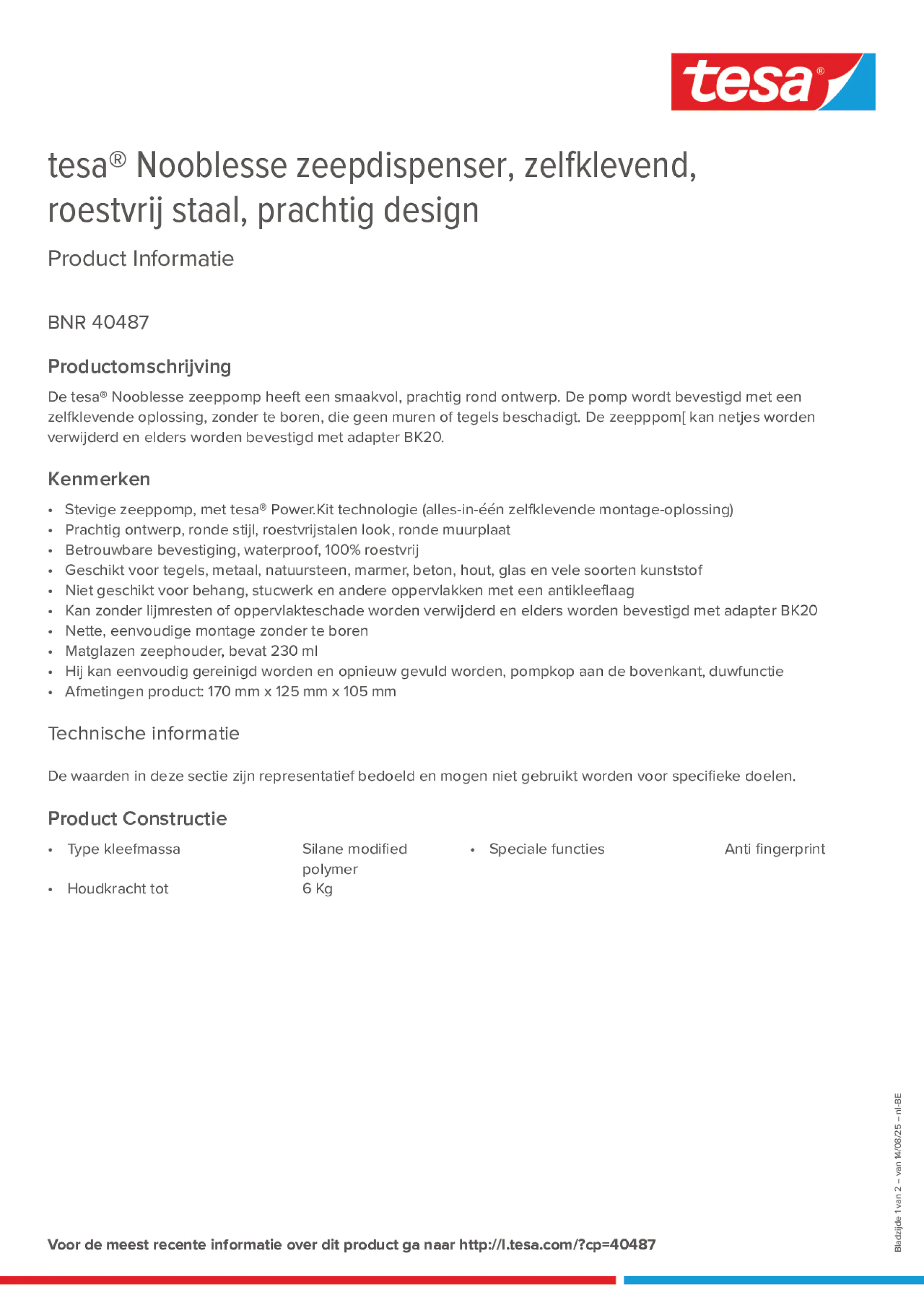 Product information_tesa® 40487_fr-BE_nl-BE