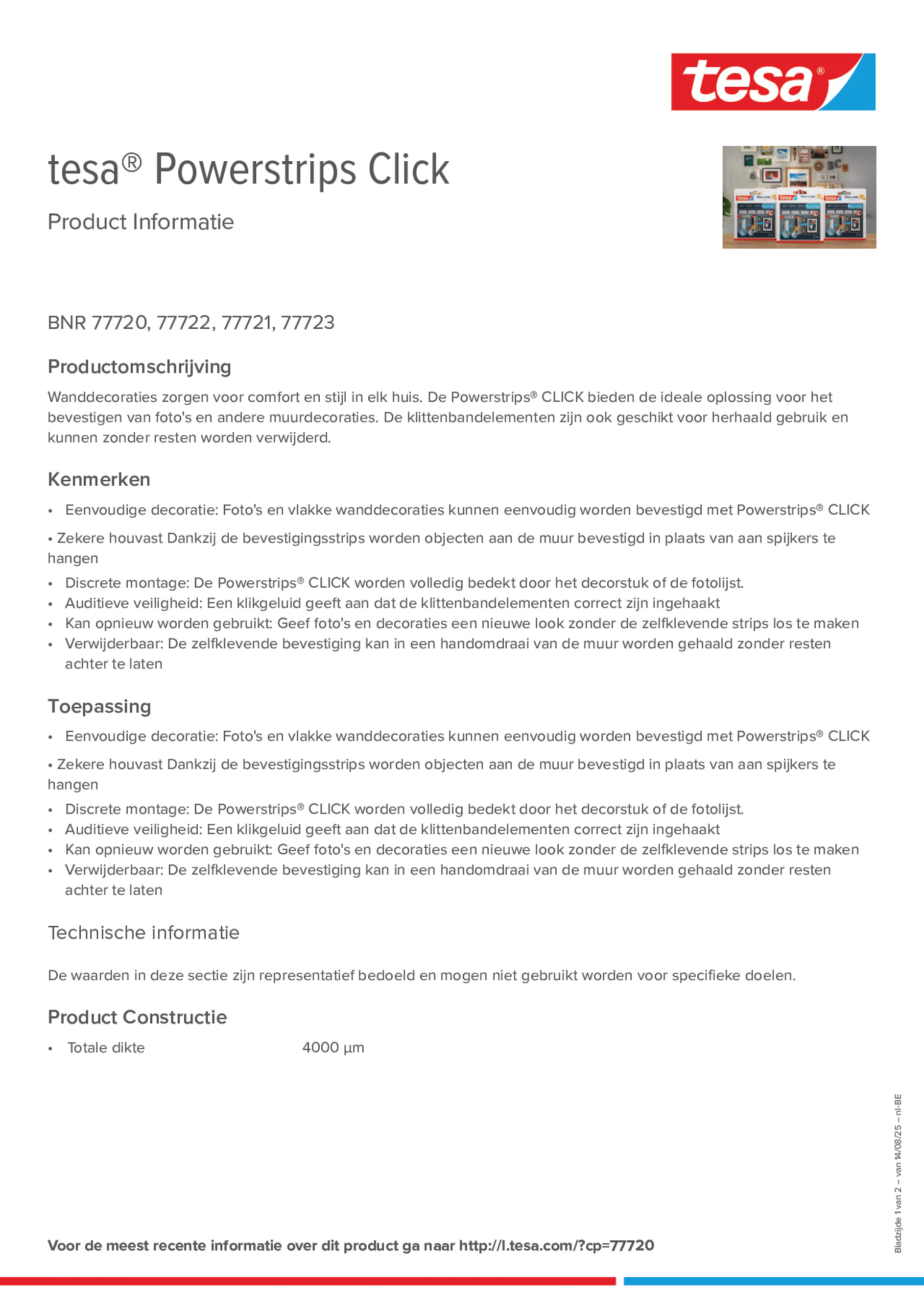 Product information_tesa® Powerstrips 77720_fr-BE_nl-BE