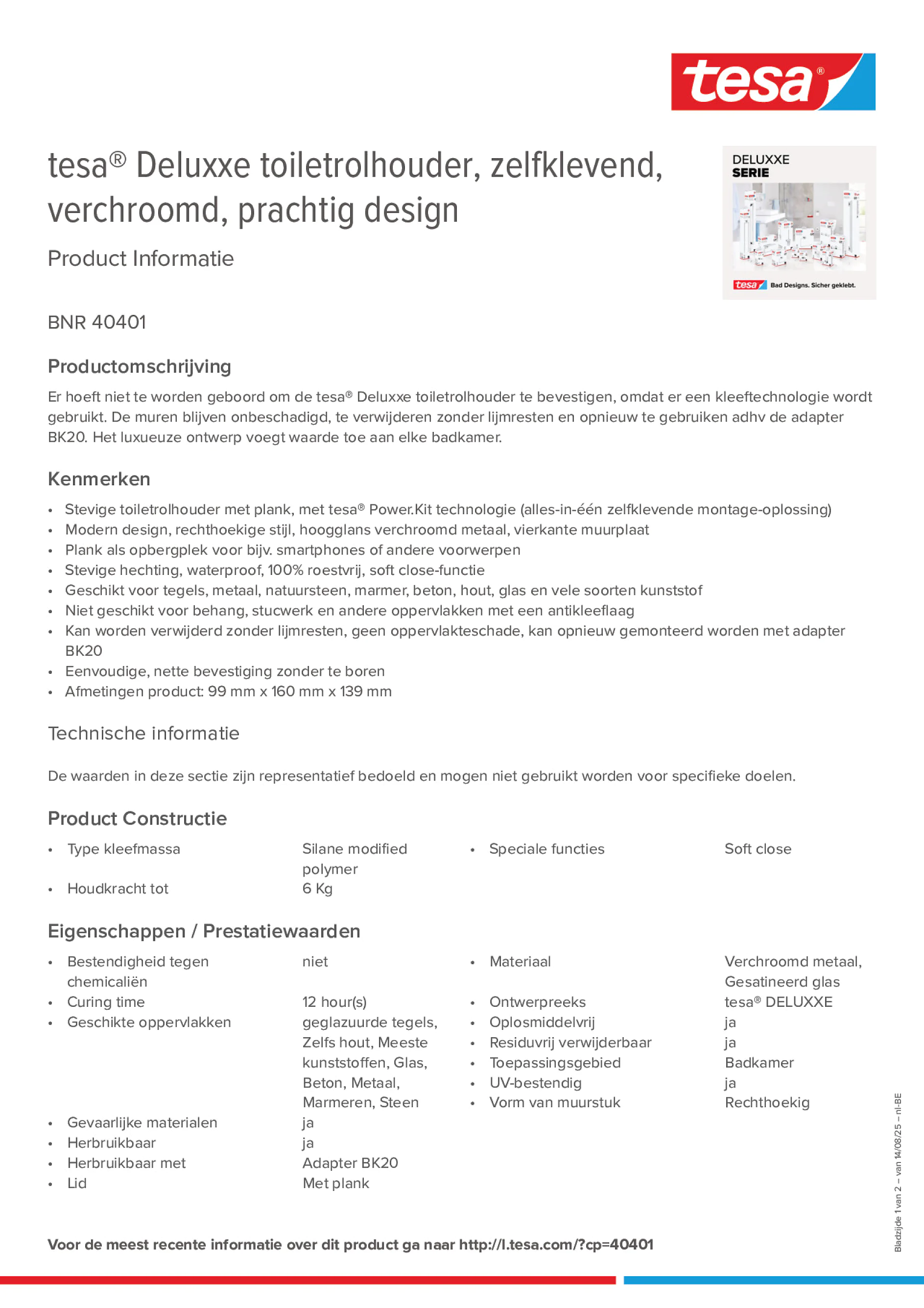 Product information_tesa® 40401_fr-BE_nl-BE