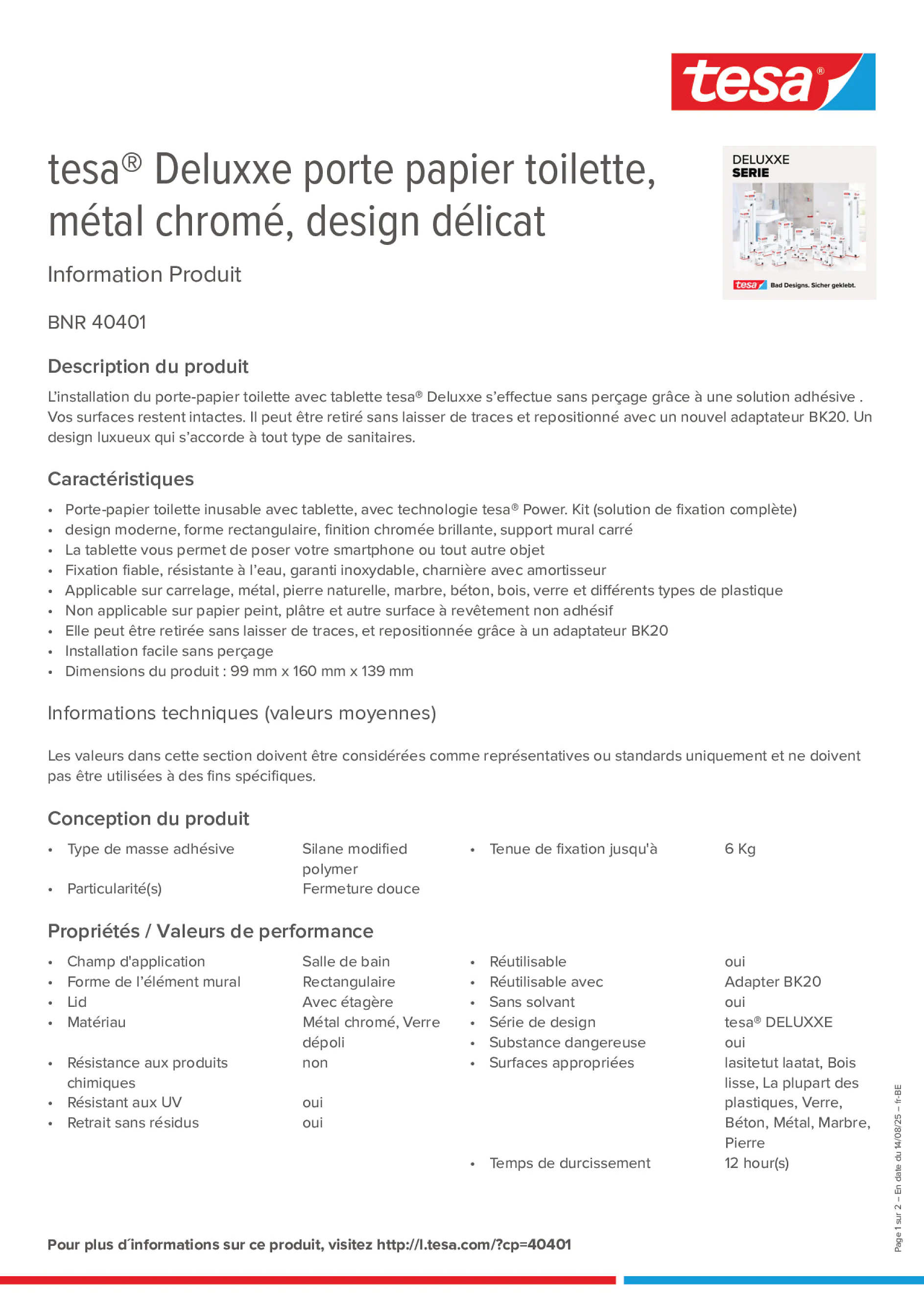 Product information_tesa® 40401_fr-BE_nl-BE