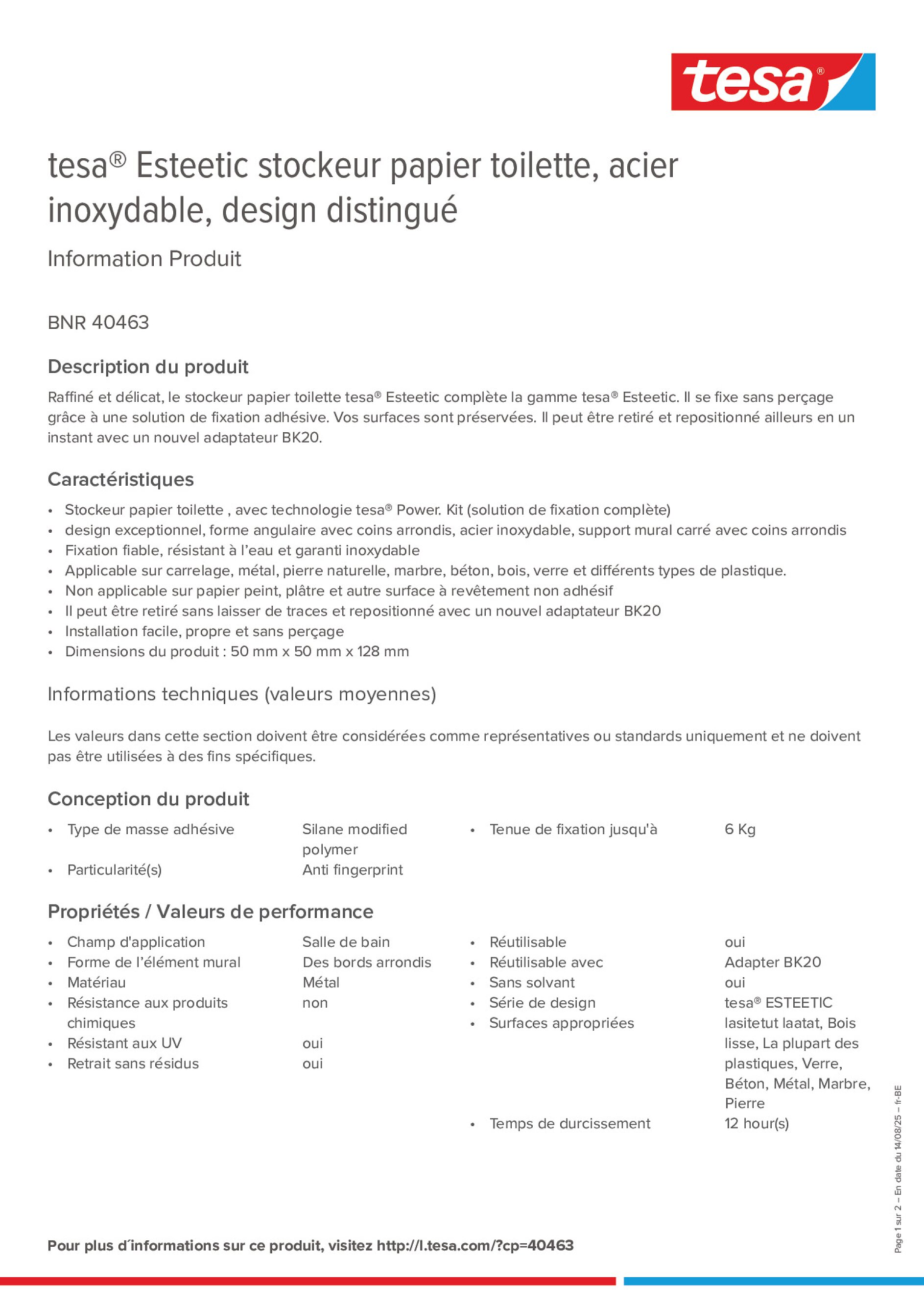 Product information_tesa® 40463_fr-BE_nl-BE