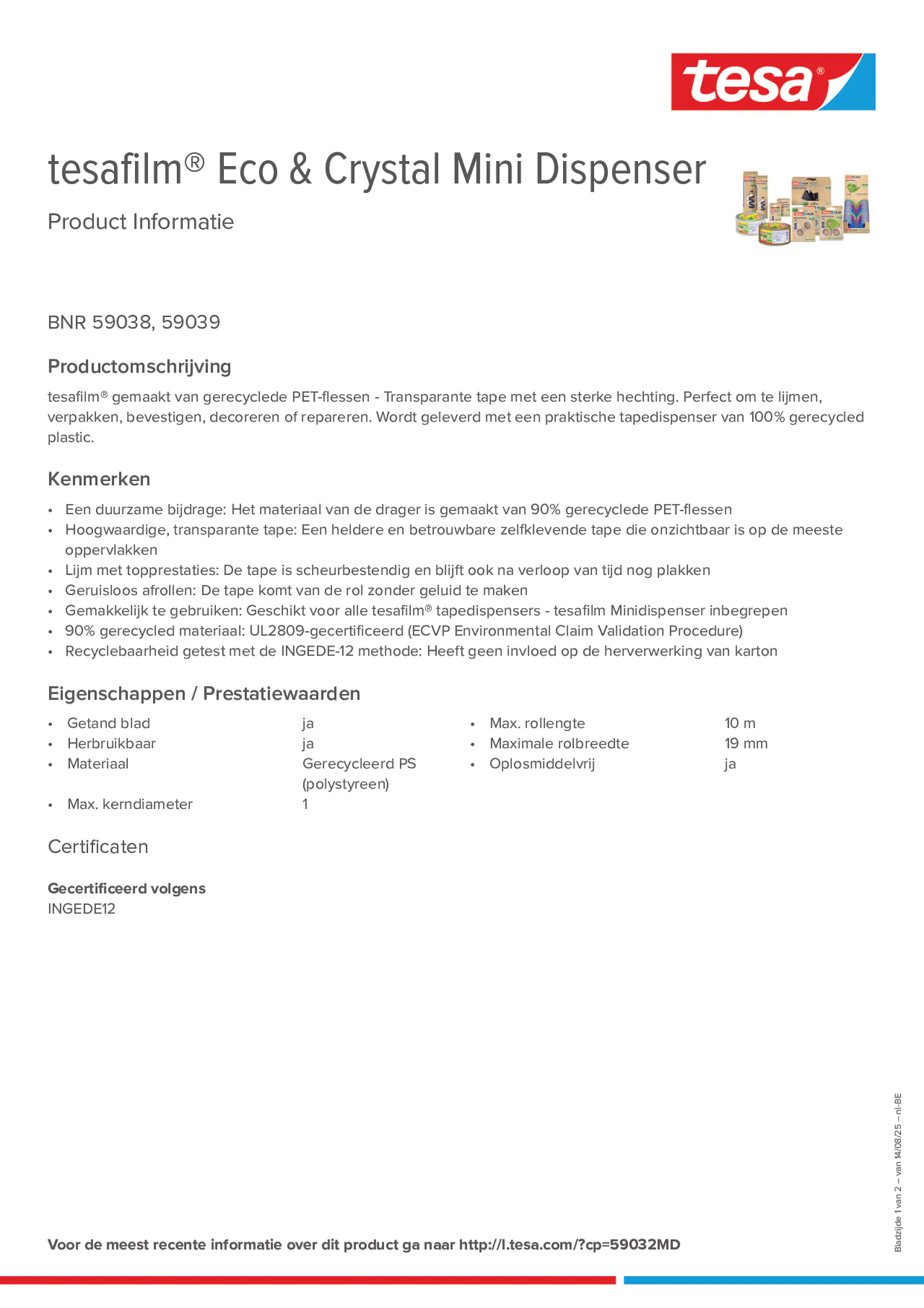Product information_tesafilm® 59038_fr-BE_nl-BE