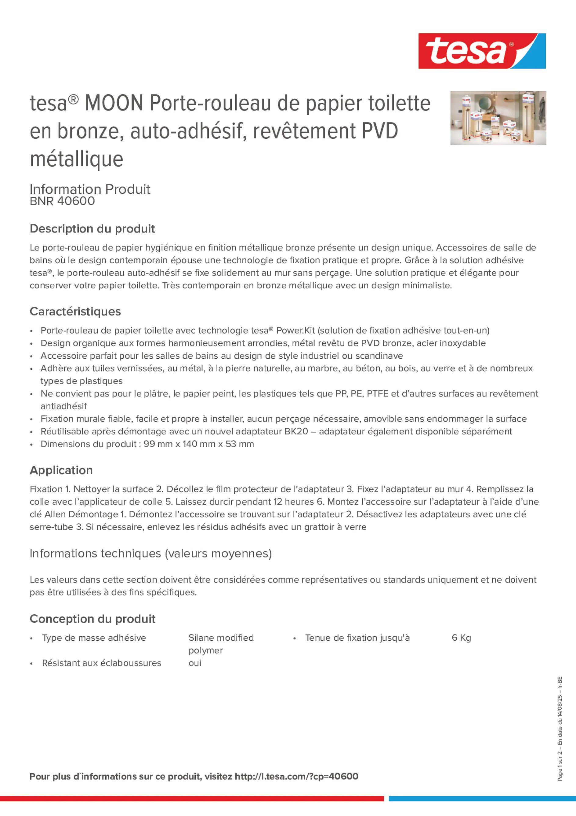 Product information_tesa® 40600_fr-BE_nl-BE