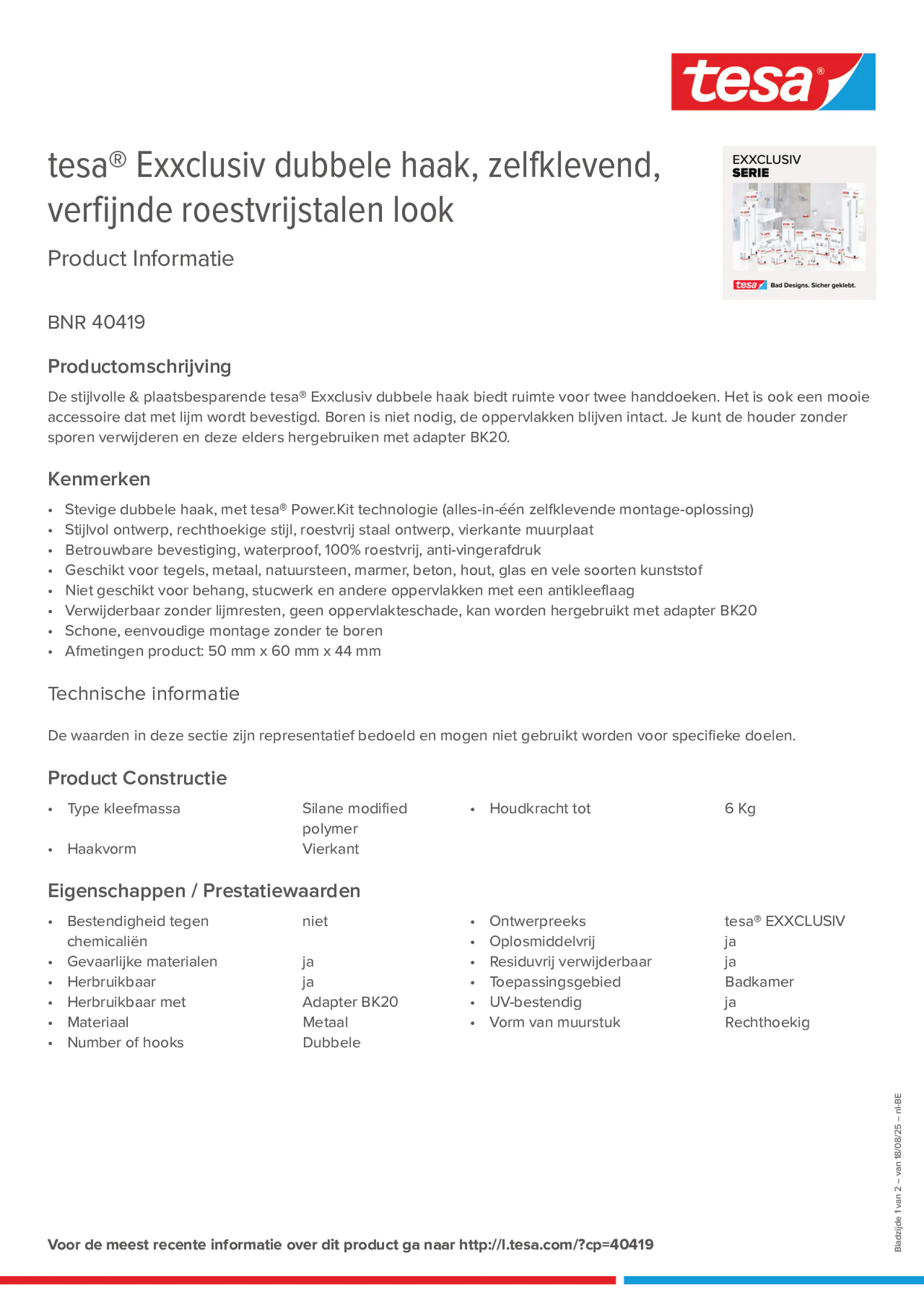 Product information_tesa® 40419_fr-BE_nl-BE