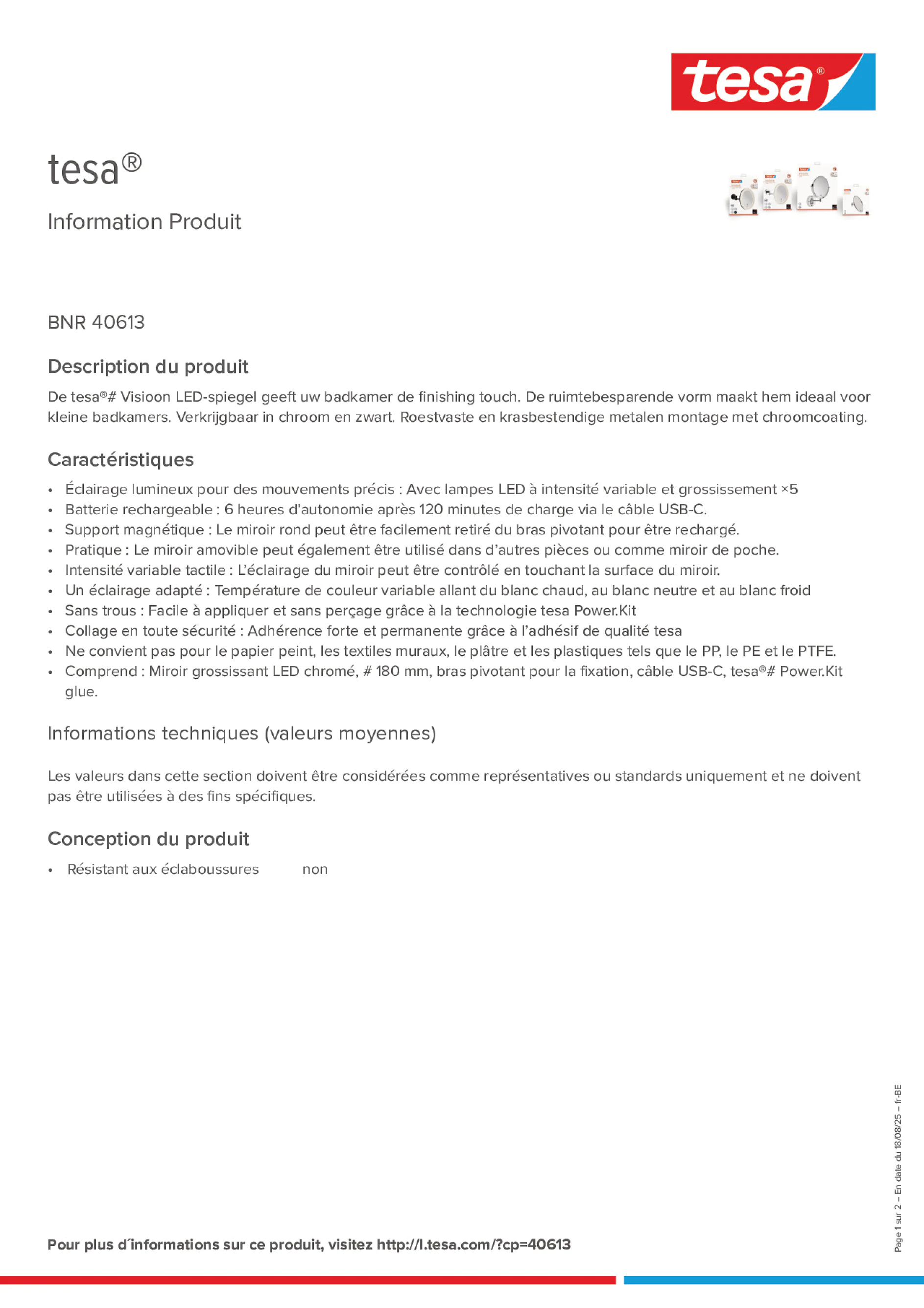 Product information_tesa® 40613_fr-BE_nl-BE