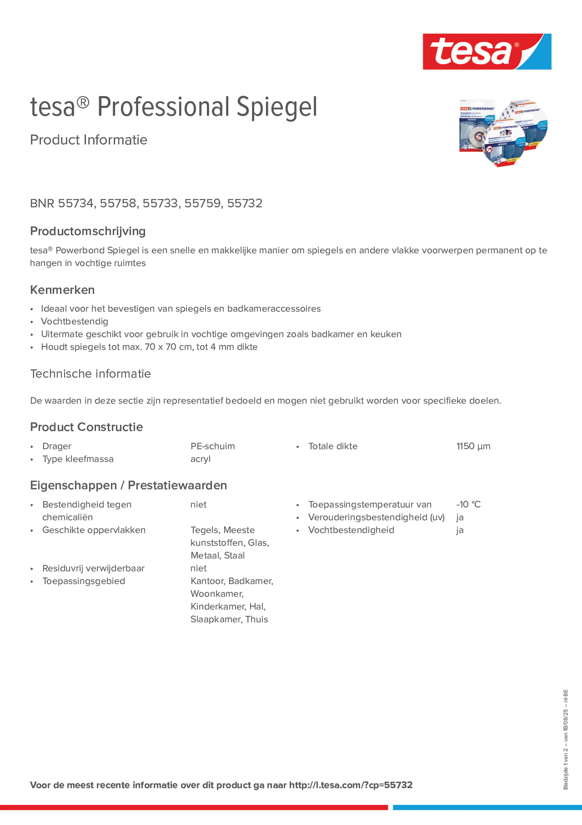 Product information_tesa® Professional 55733_fr-BE_nl-BE