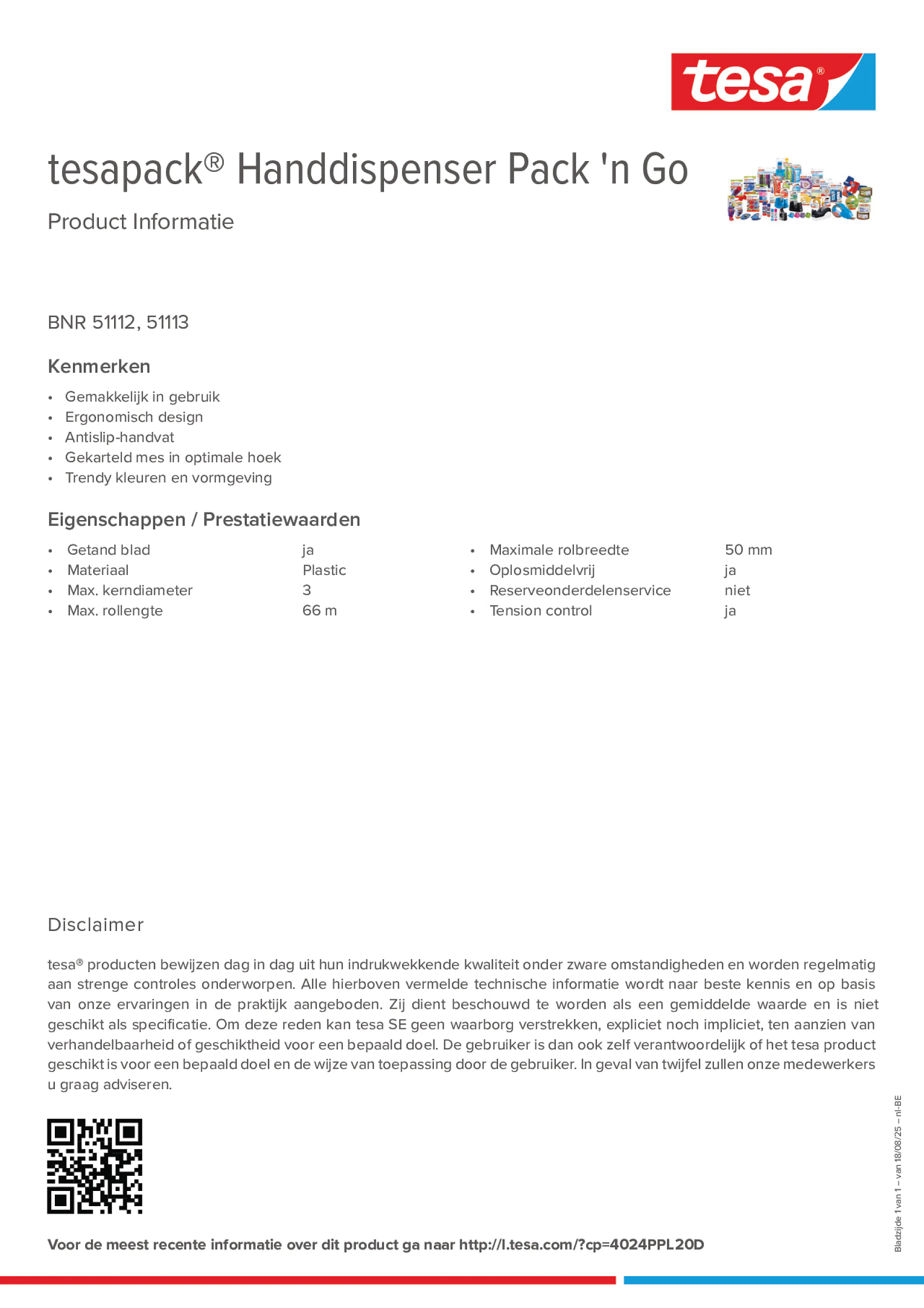 Product information_tesapack® 51113_fr-BE_nl-BE