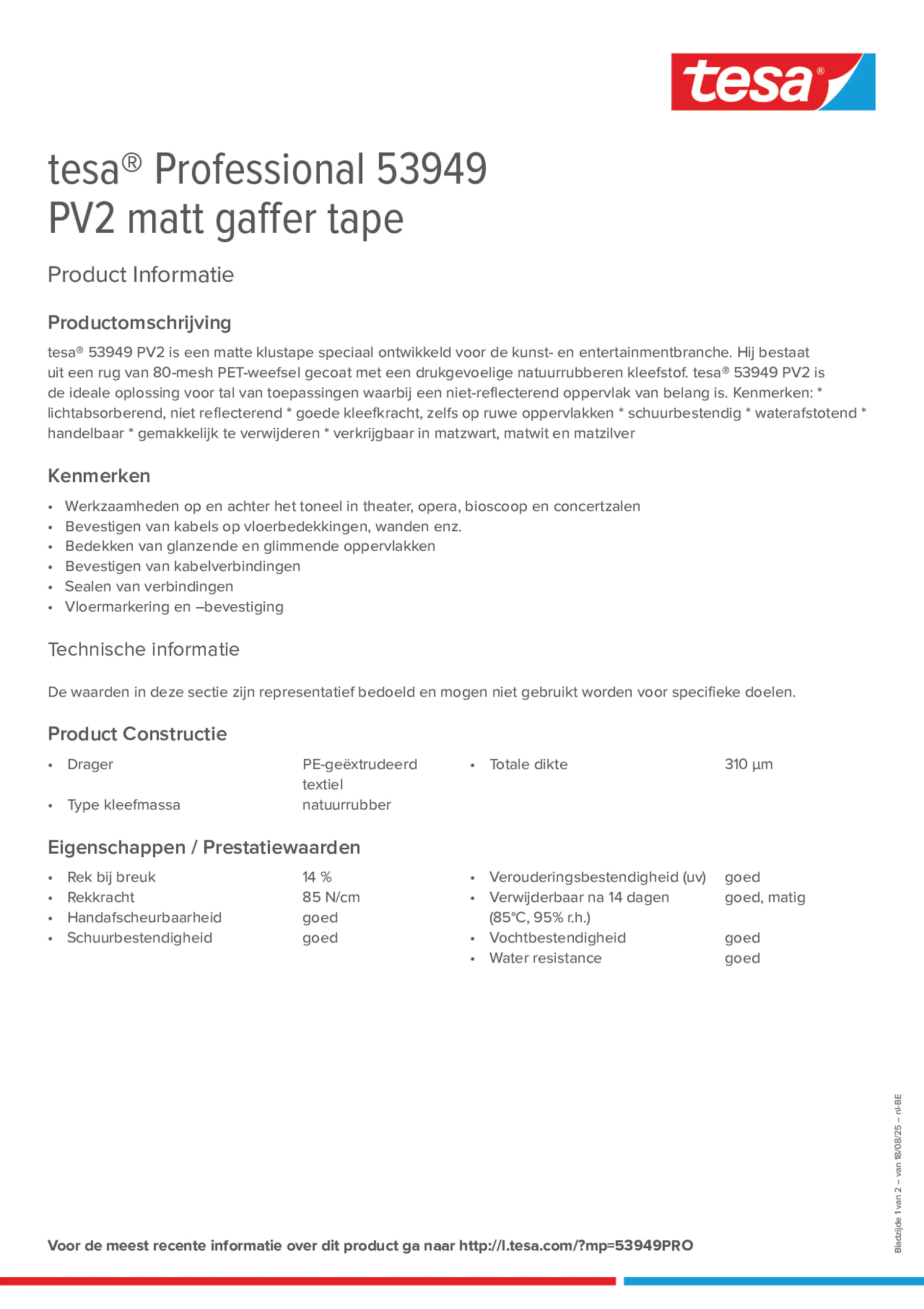 Product information_tesa® Professional 53949_fr-BE_nl-BE