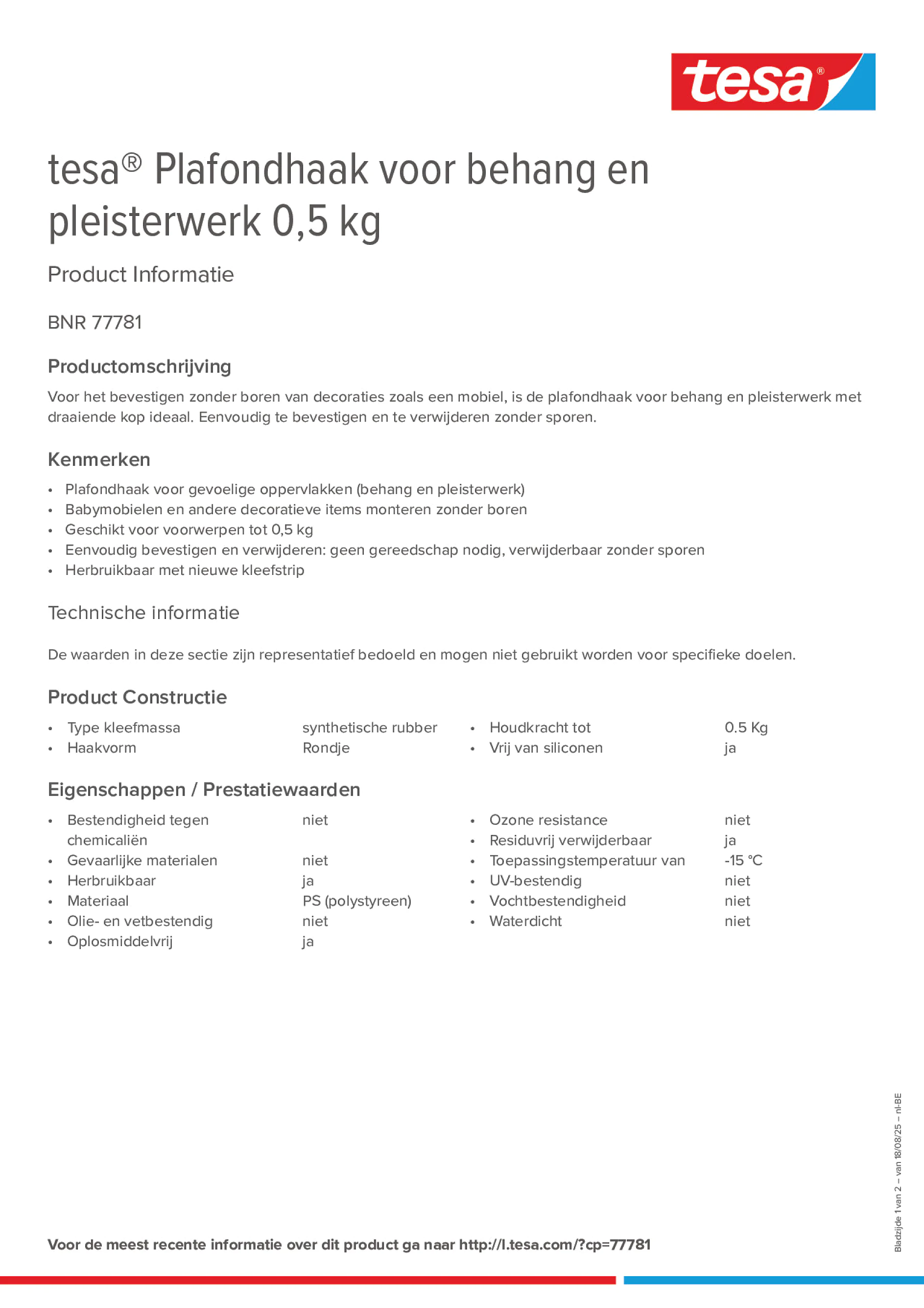 Product information_tesa® 77781_fr-BE_nl-BE