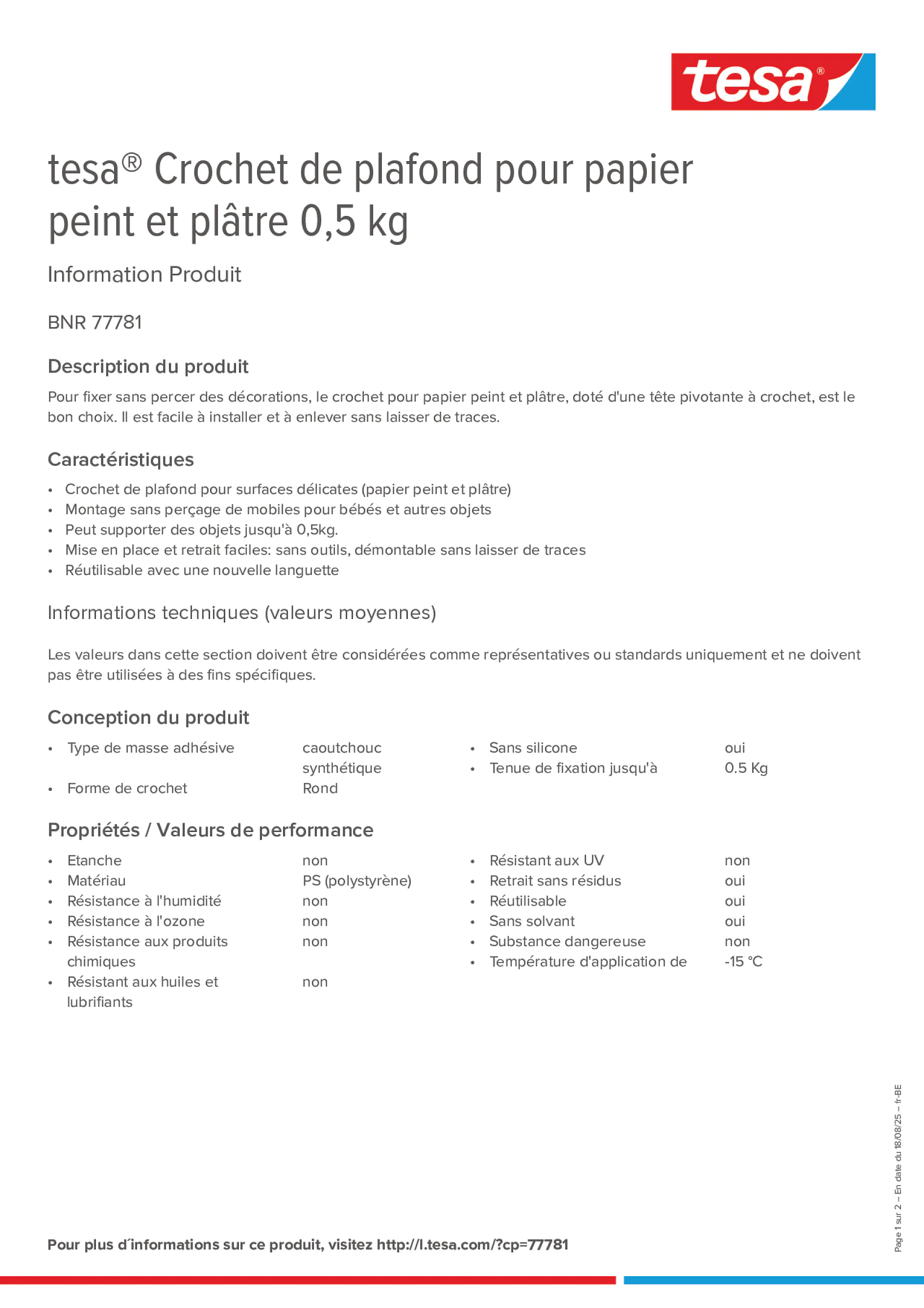 Product information_tesa® 77781_fr-BE_nl-BE