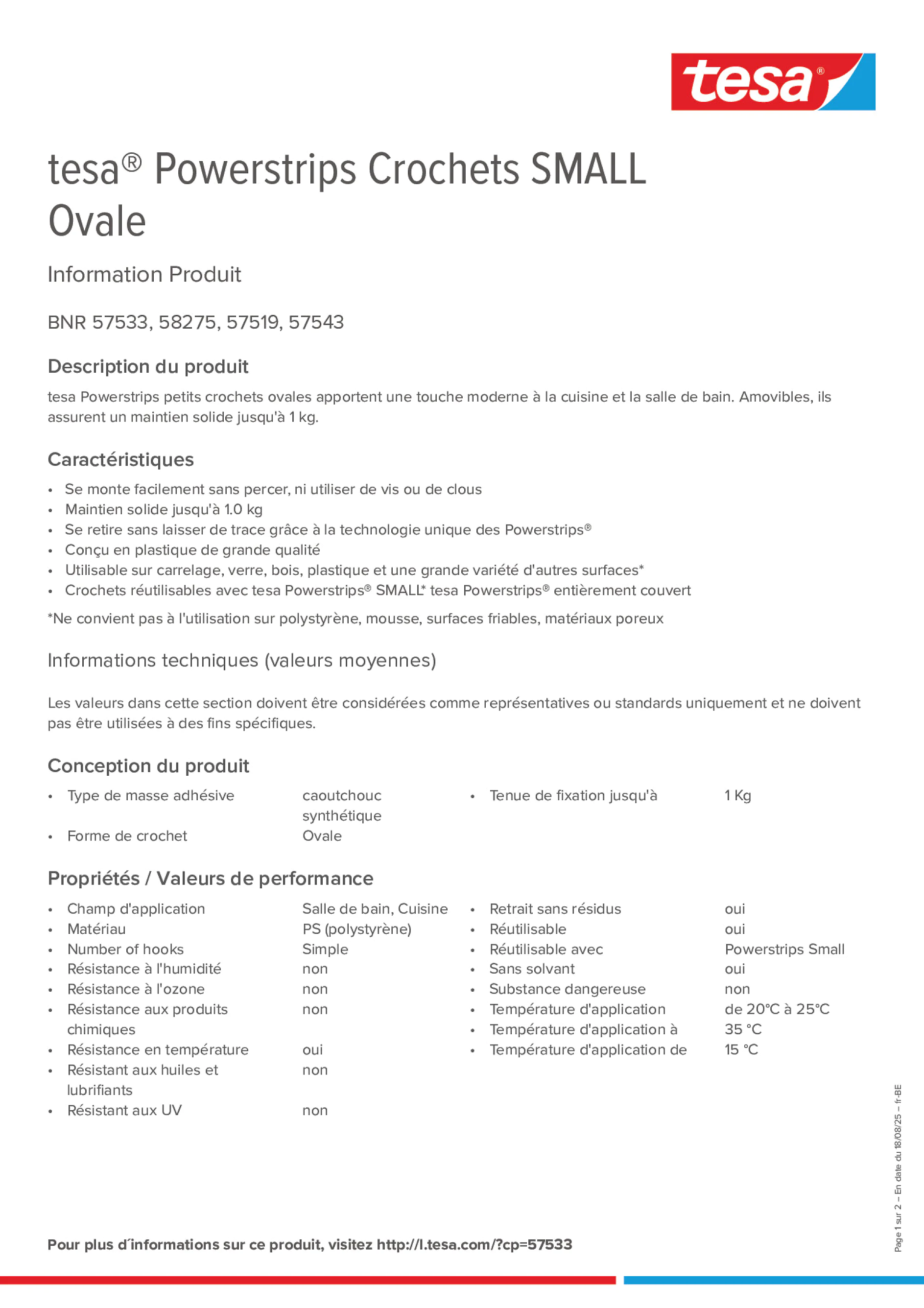 Product information_tesa® Powerstrips 57519_fr-BE_nl-BE