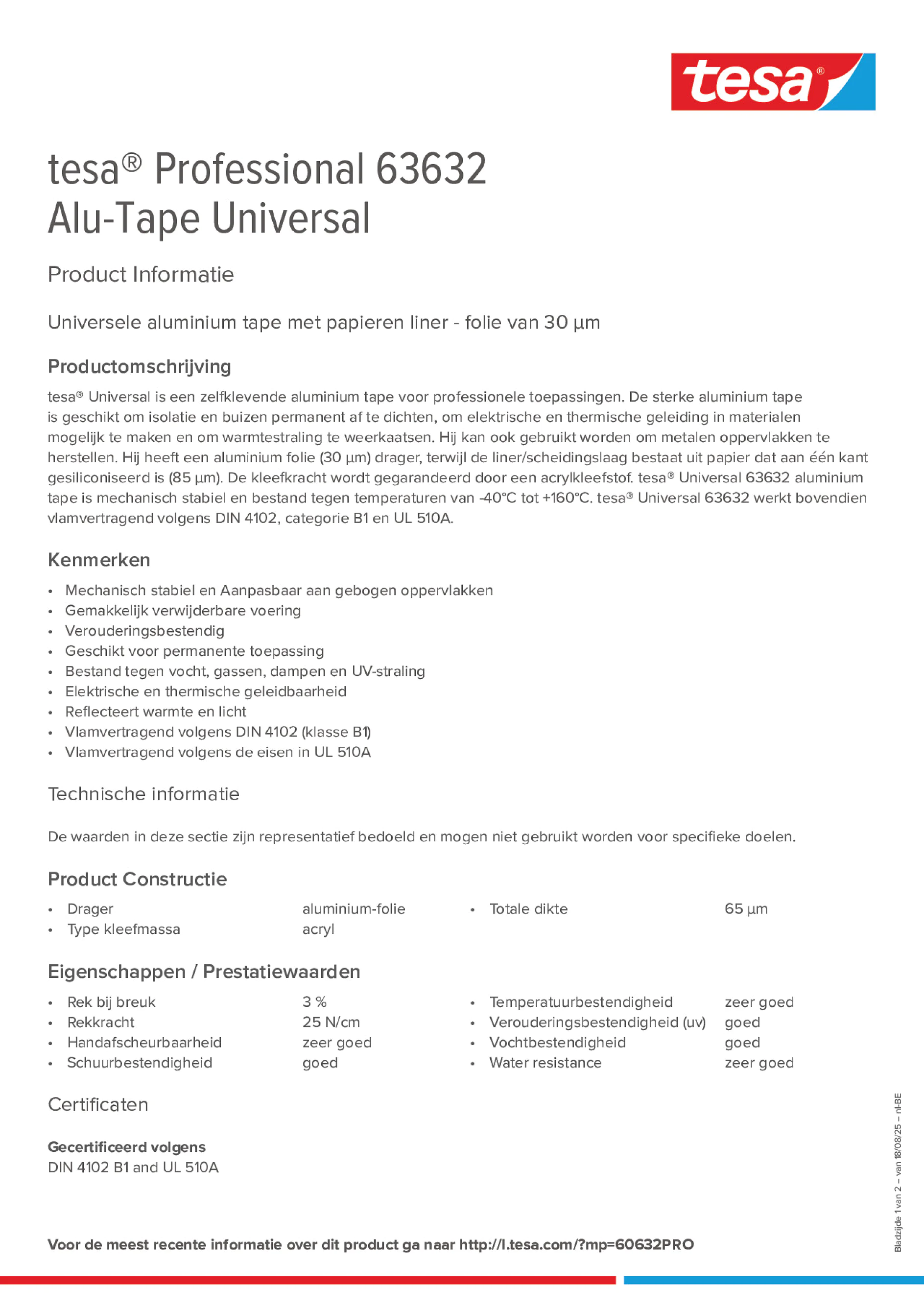 Product information_tesa® Professional 63632_fr-BE_nl-BE