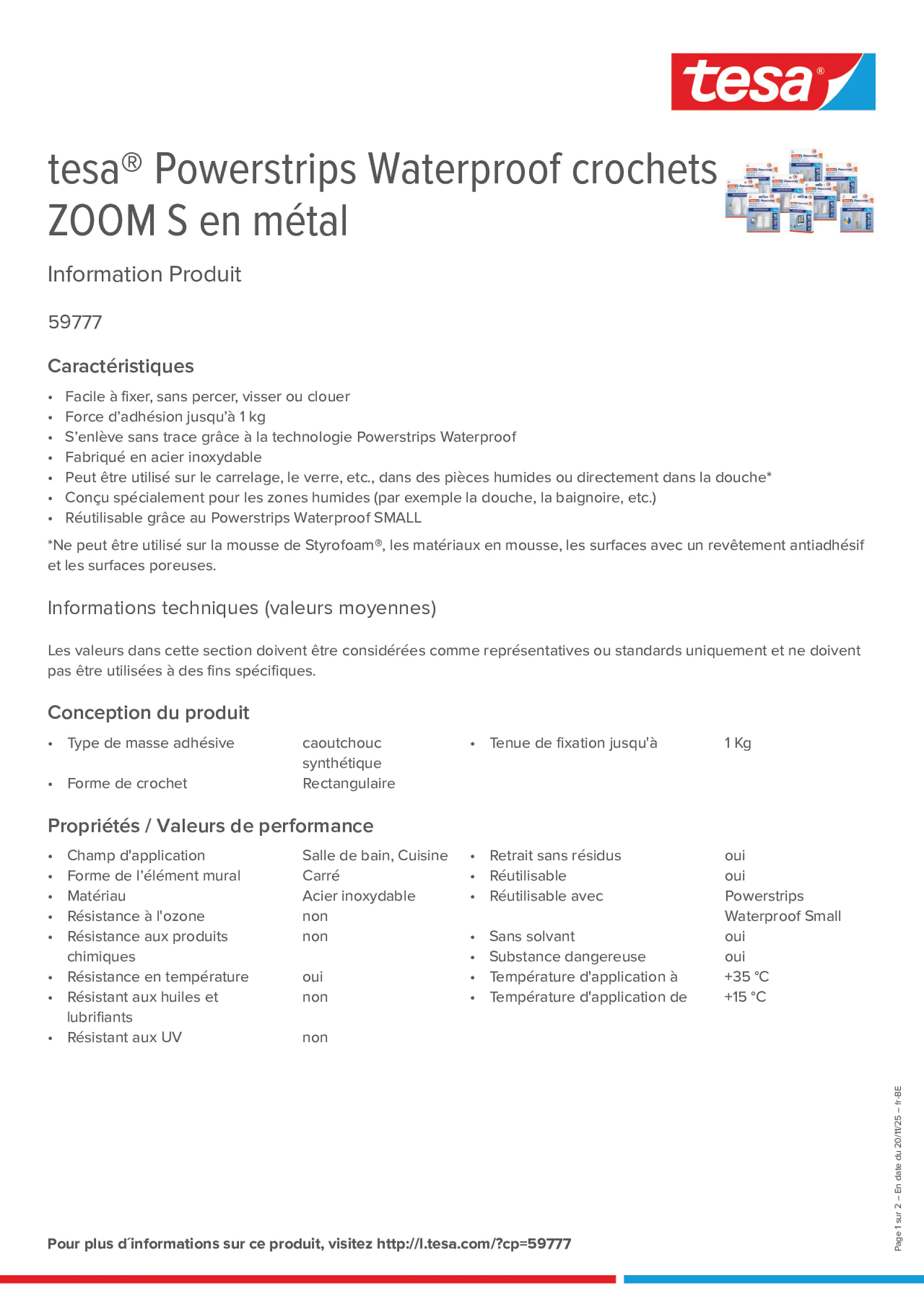 Product information_tesa® Powerstrips 59777_fr-BE_nl-BE