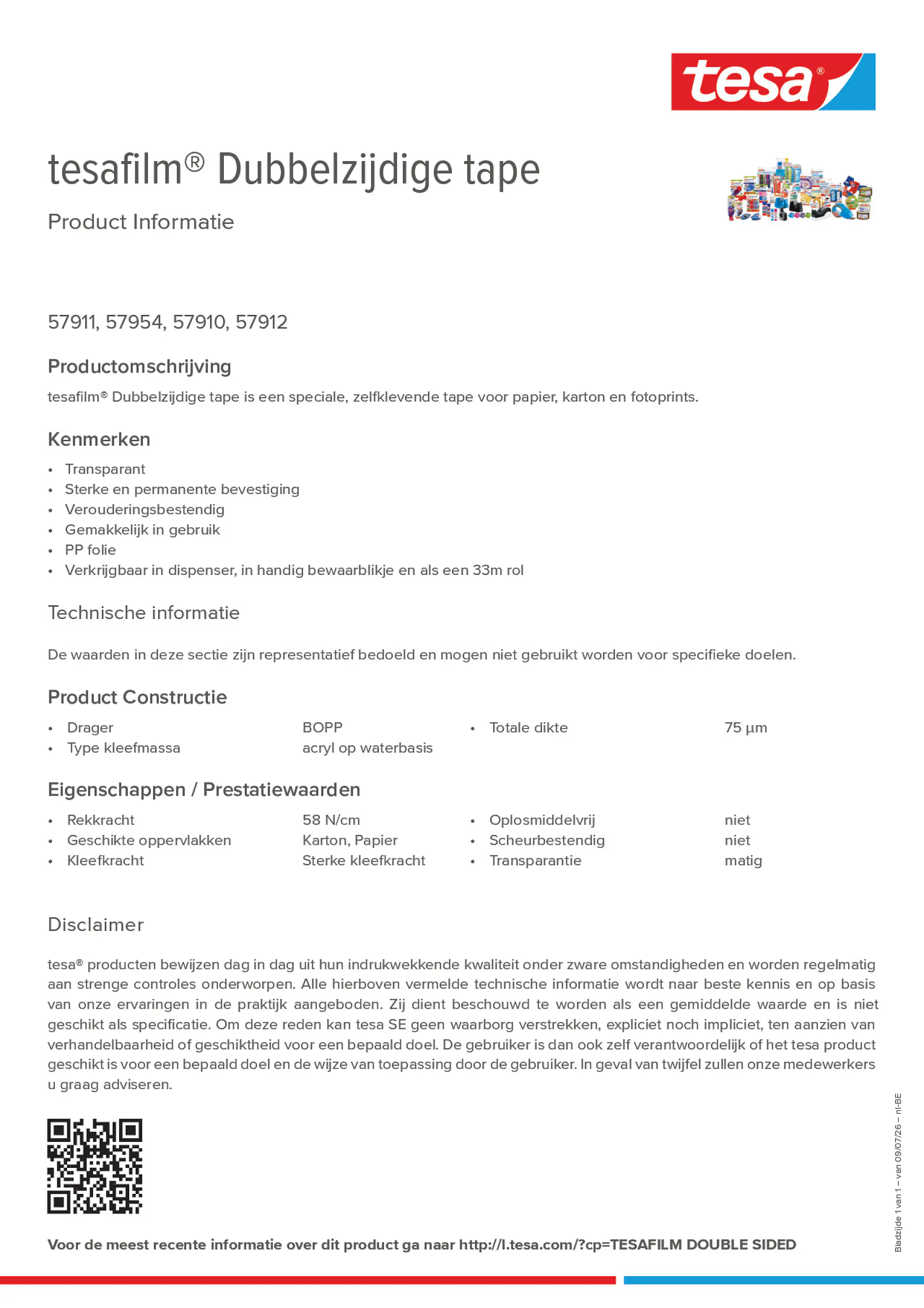 Product information_tesafilm® 57910_fr-BE_nl-BE