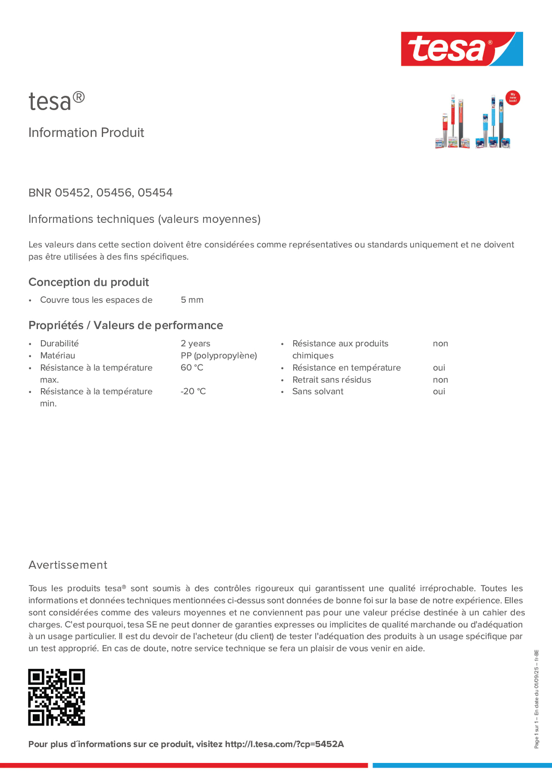Product information_tesa® 05452_fr-BE_nl-BE