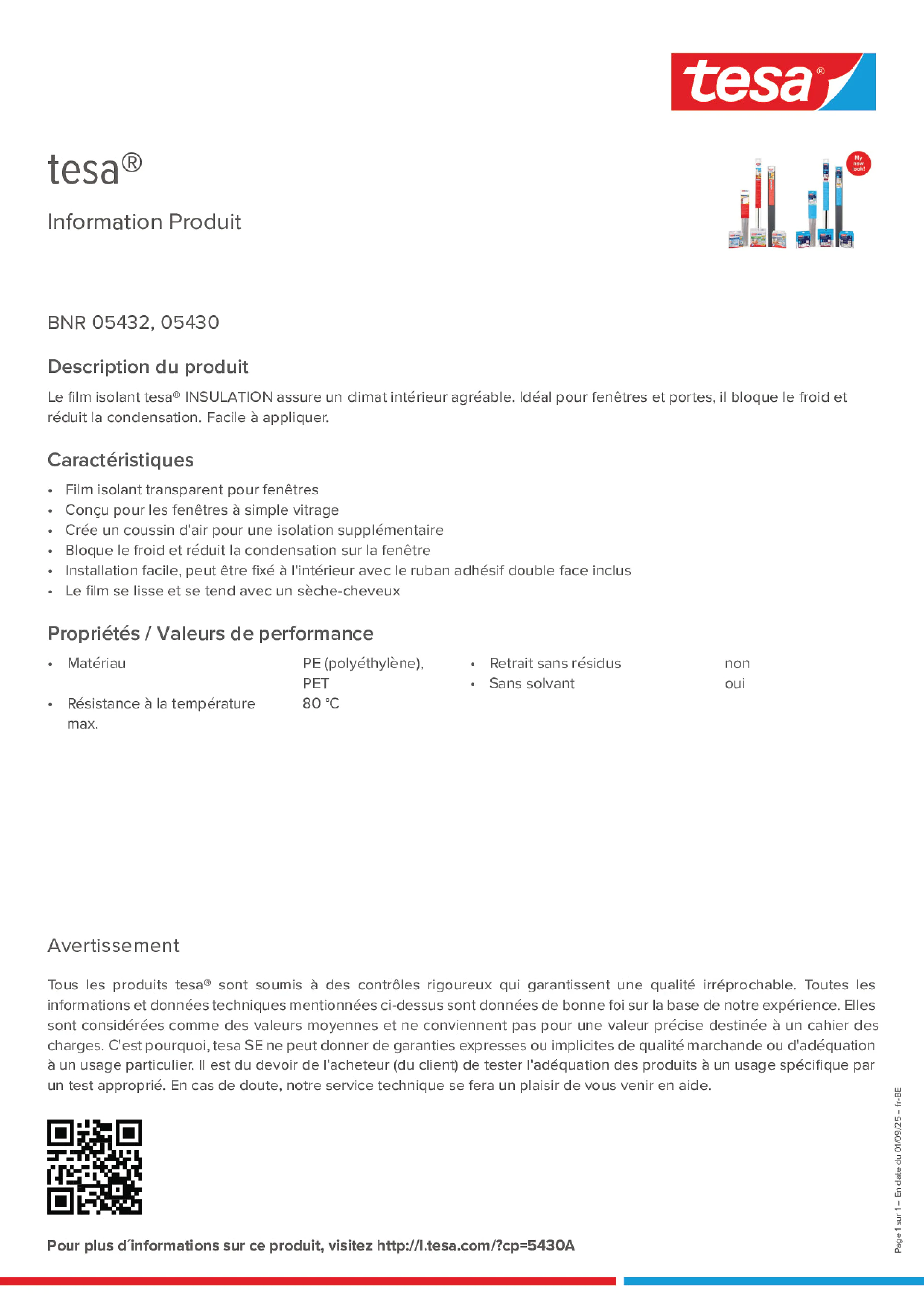 Product information_tesa® 05432_fr-BE_nl-BE