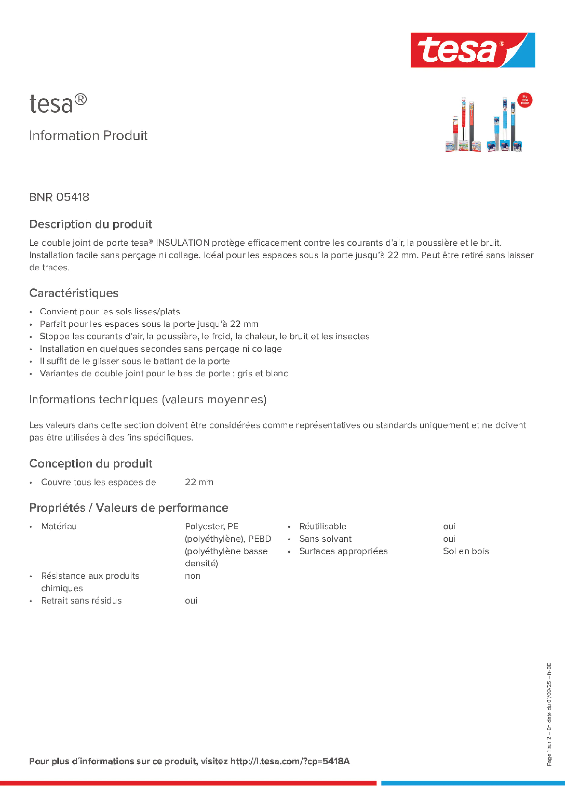Product information_tesa® 05418_fr-BE_nl-BE