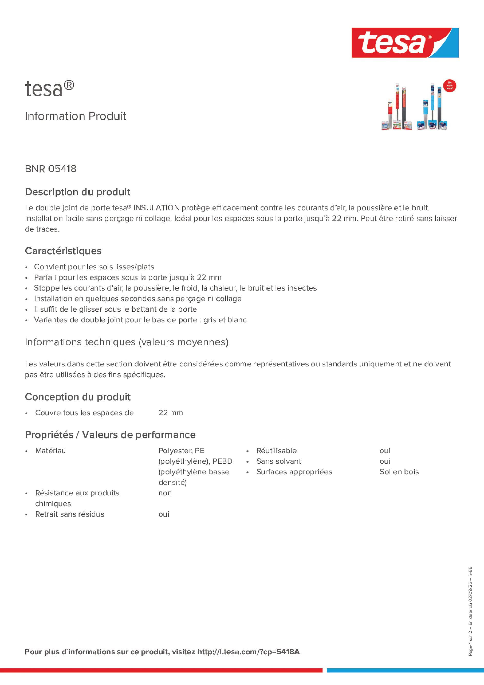 Product information_tesa® 05418_fr-BE_nl-BE