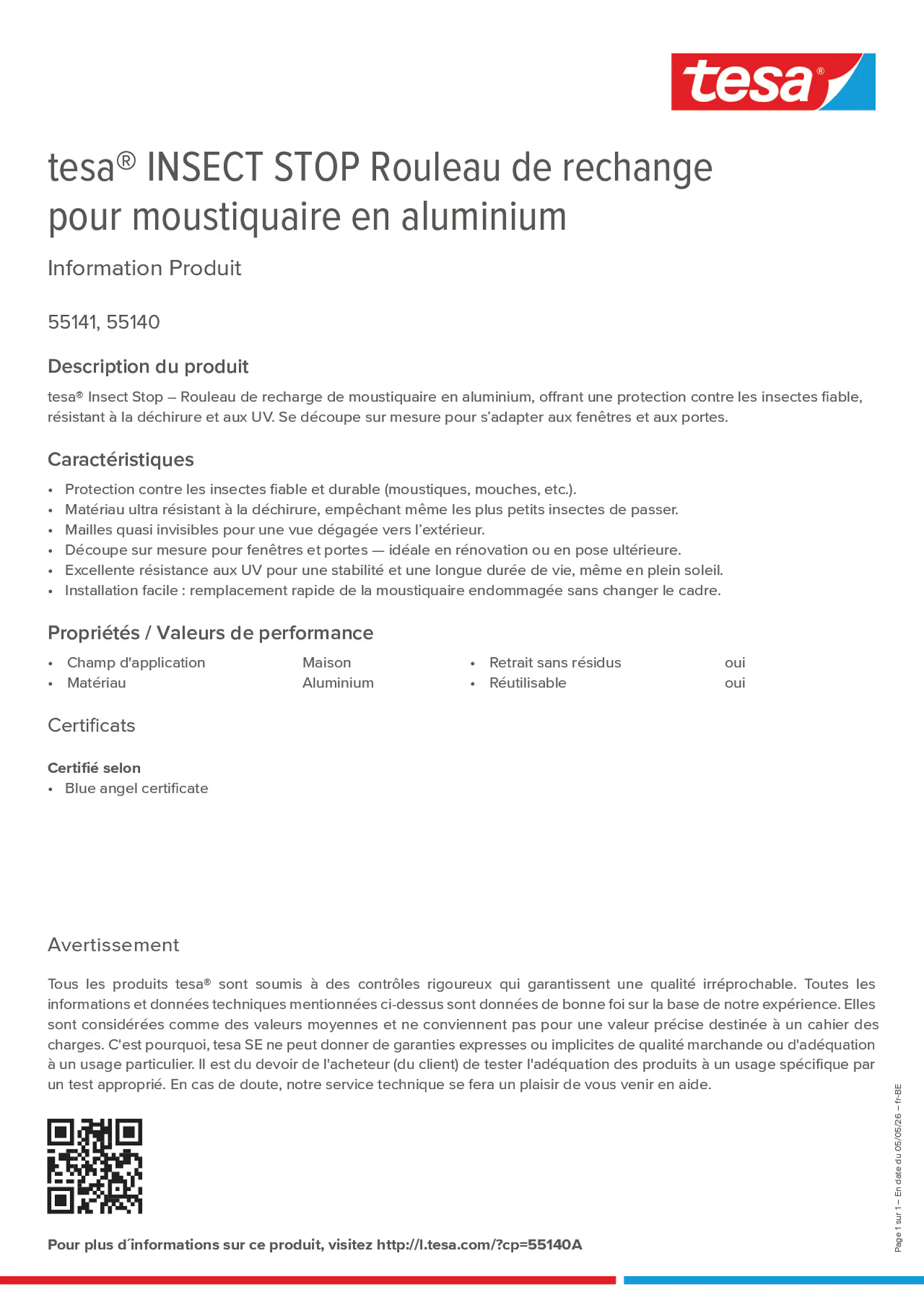 Product information_tesa® 55140A_fr-BE_nl-BE