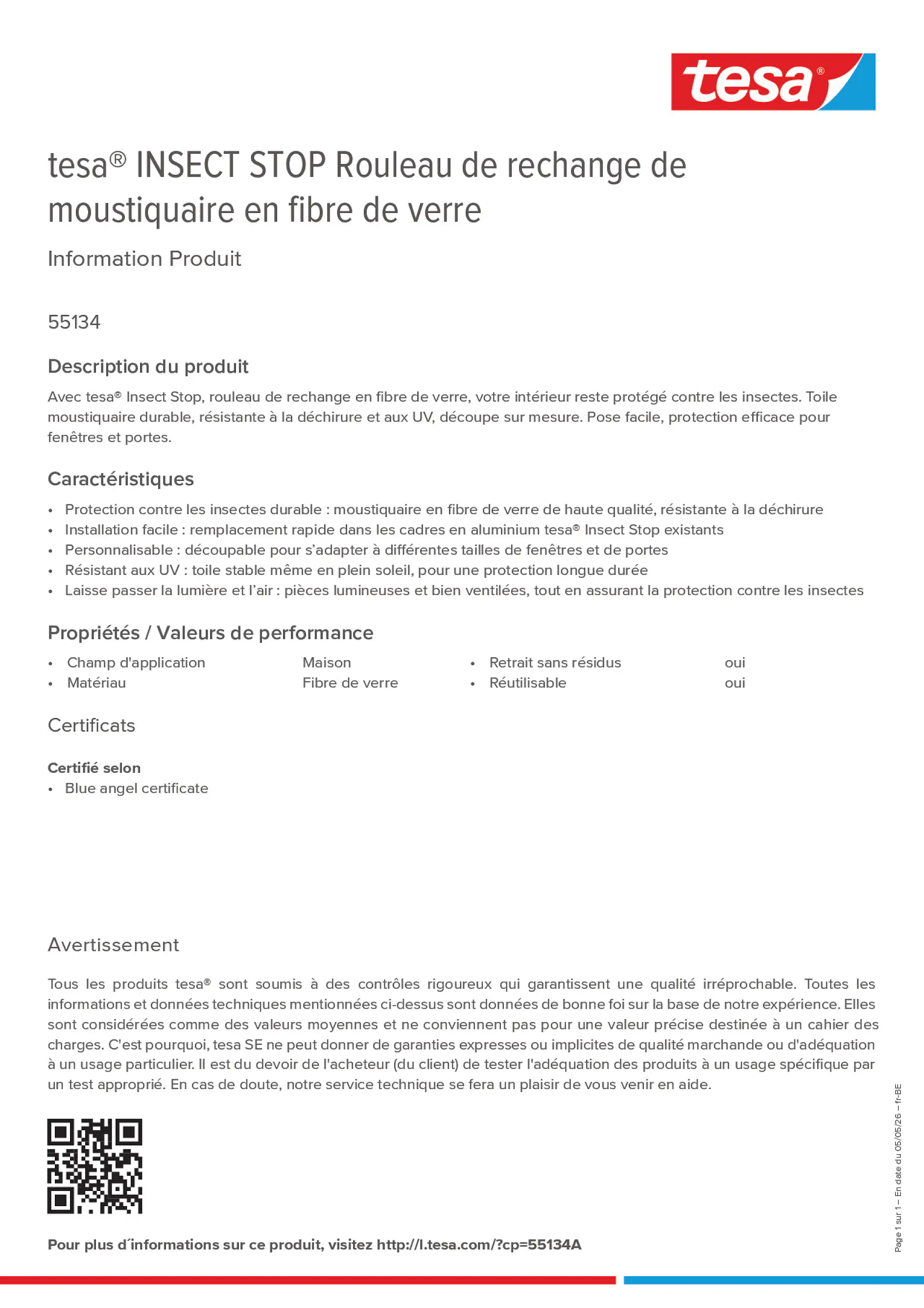 Product information_tesa® 55134A_fr-BE_nl-BE