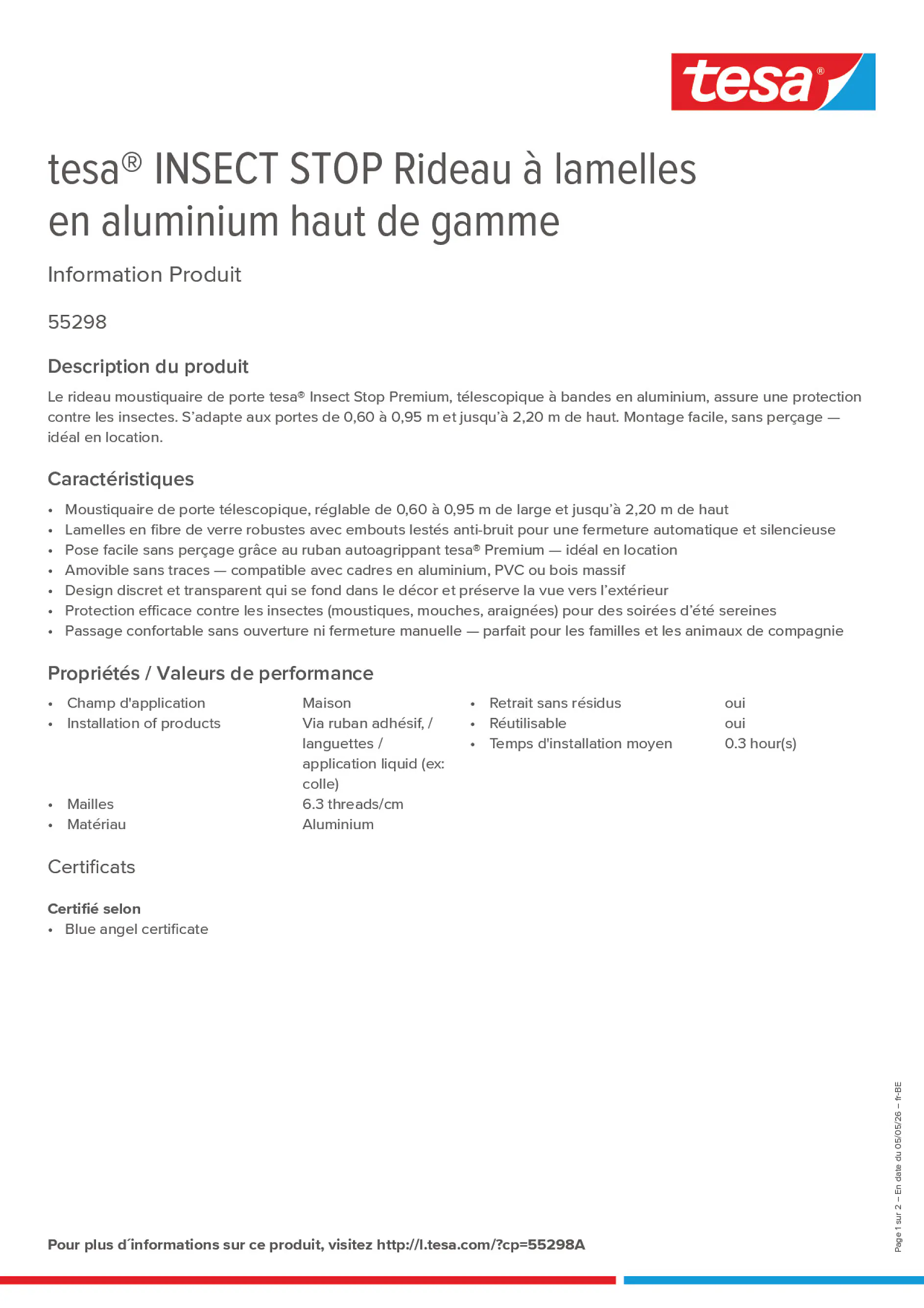 Product information_tesa® 55298A_fr-BE_nl-BE