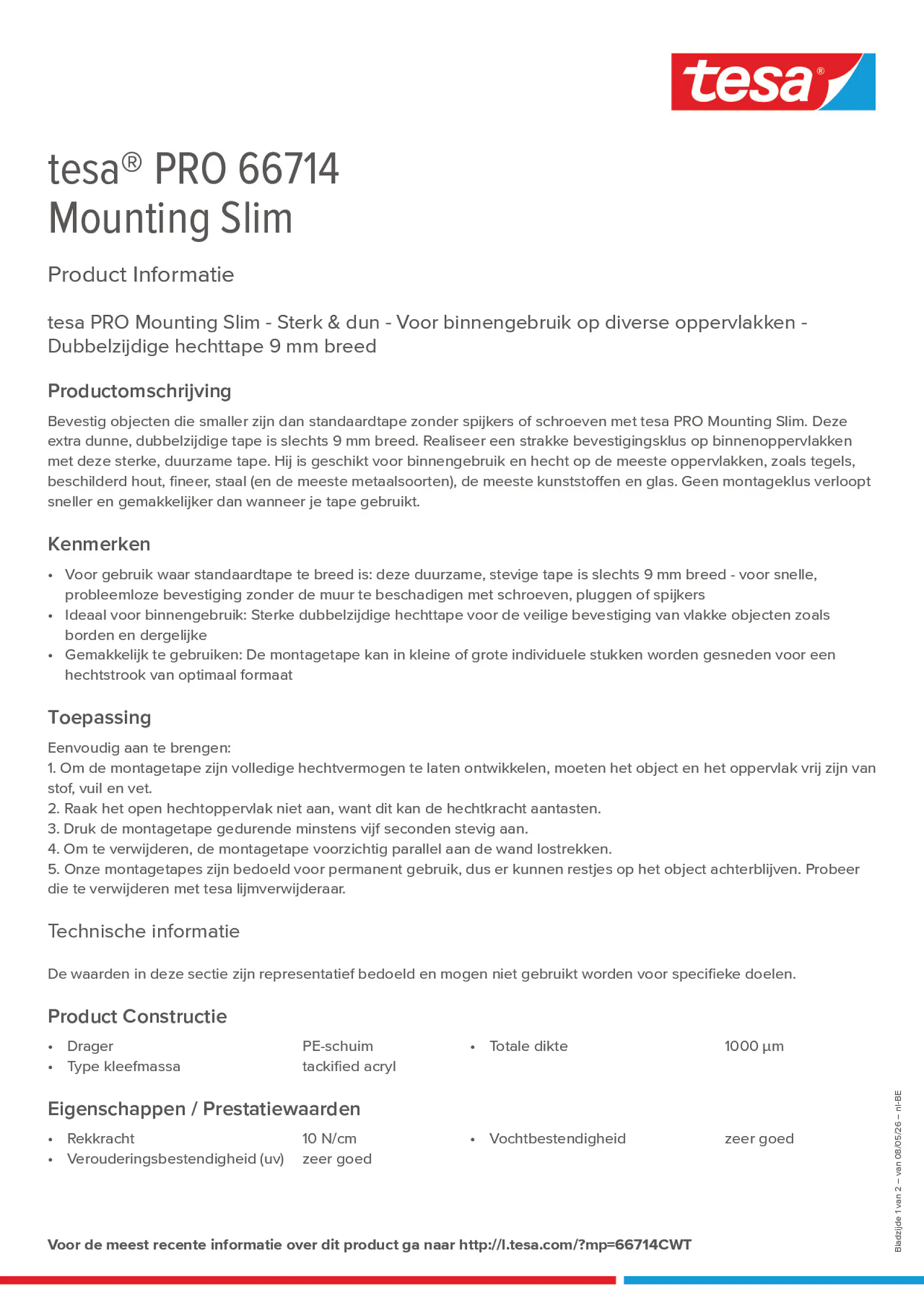 Product information_tesa® PRO 66714_fr-BE_nl-BE