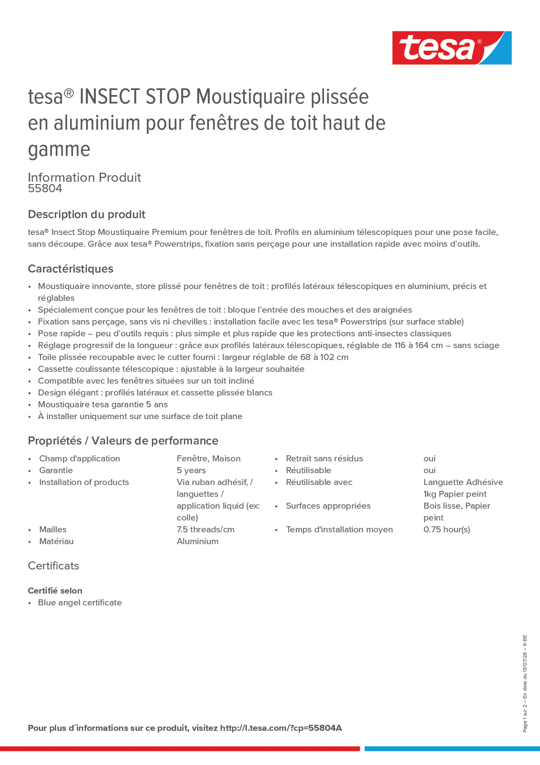 Product information_tesa® 55804A_fr-BE_nl-BE