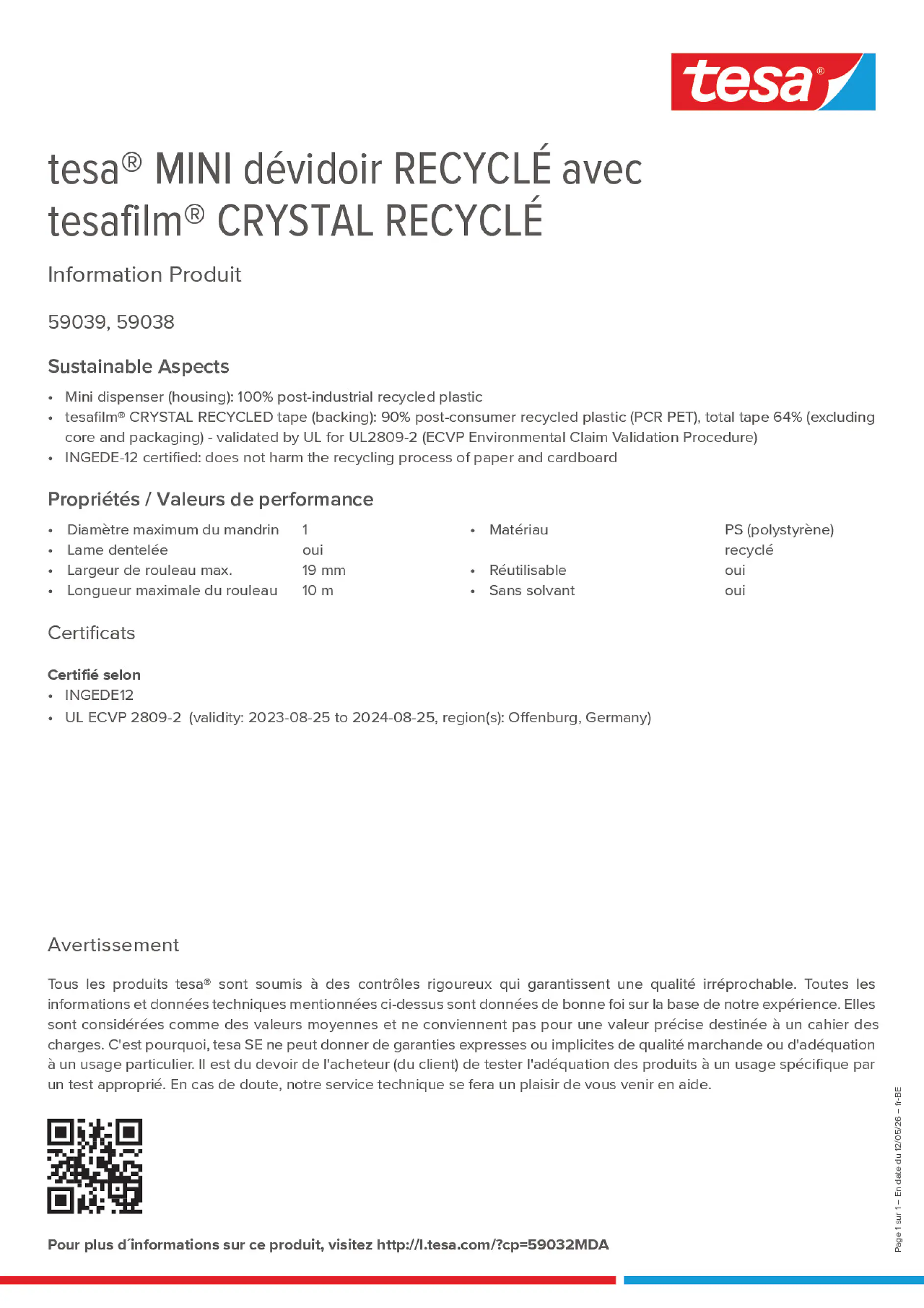 Product information_tesa® 59032MDA_fr-BE_nl-BE