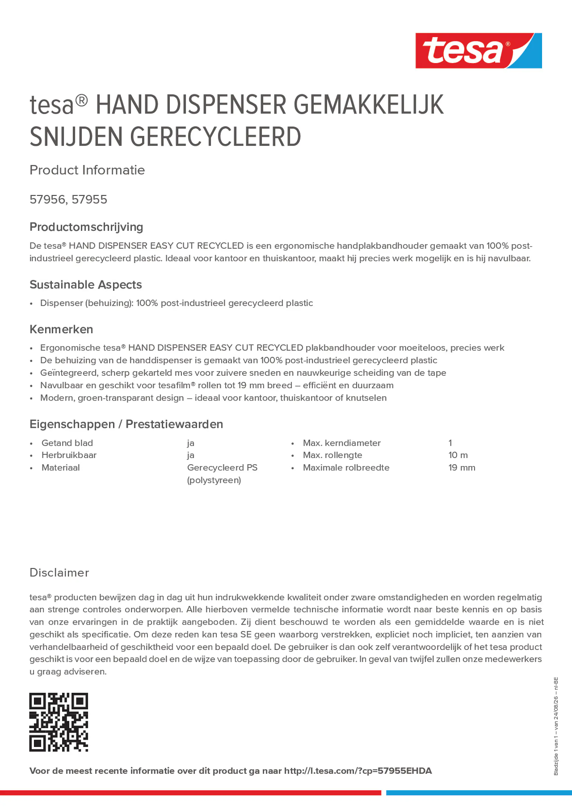 Product information_tesa® 57955EHDA_fr-BE_nl-BE