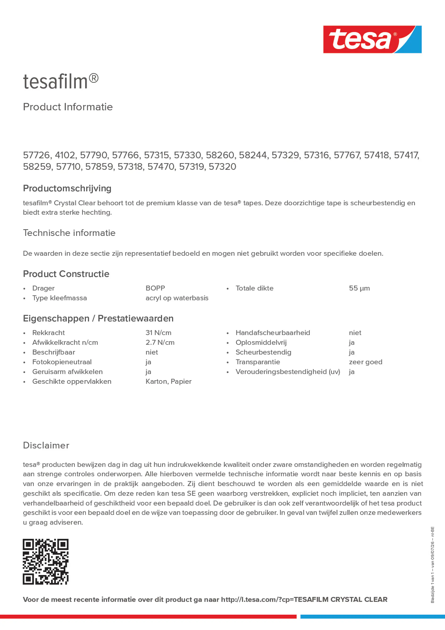 Product information_tesafilm® 4102_fr-BE_nl-BE