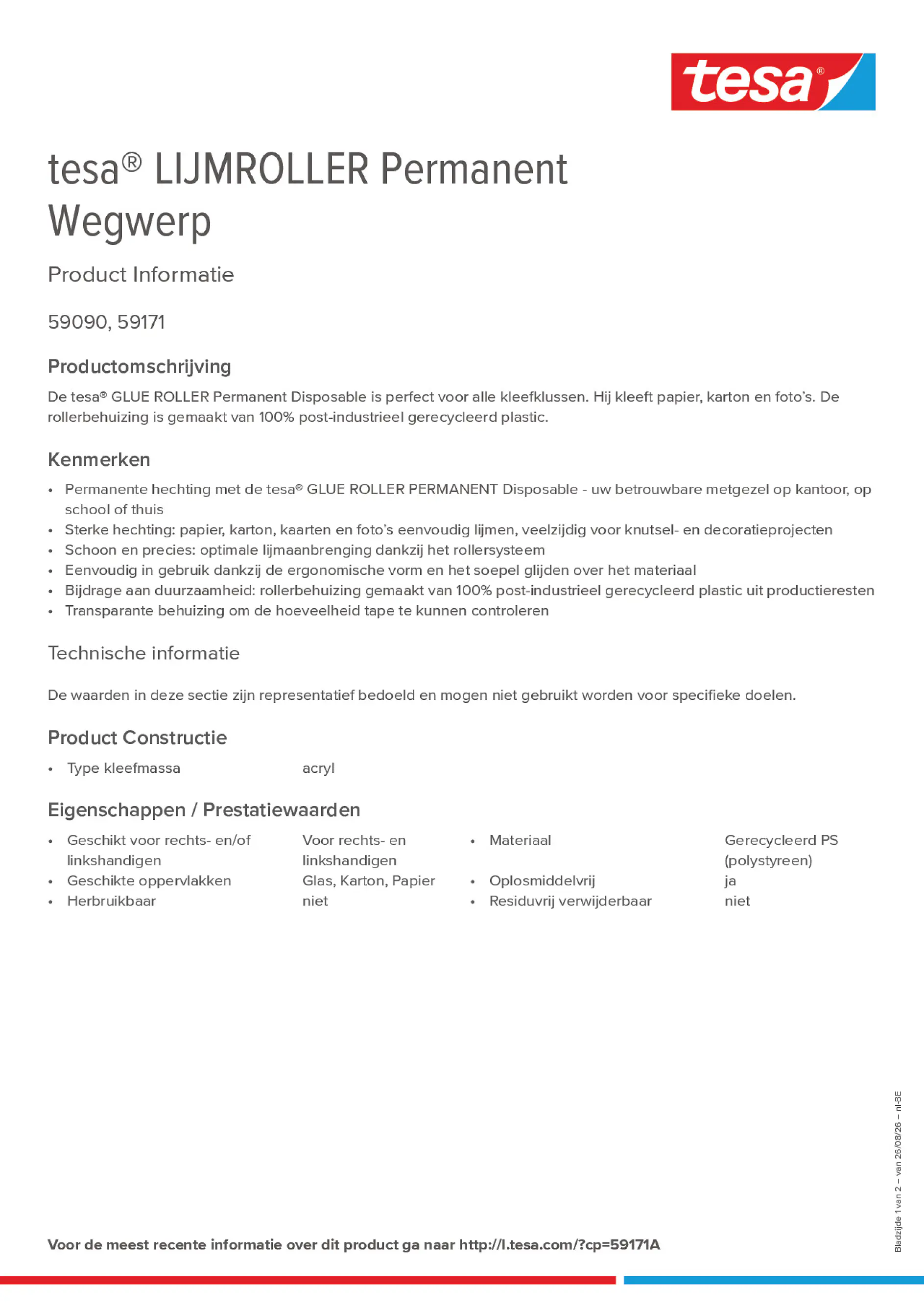 Product information_tesa® 59171A_fr-BE_nl-BE