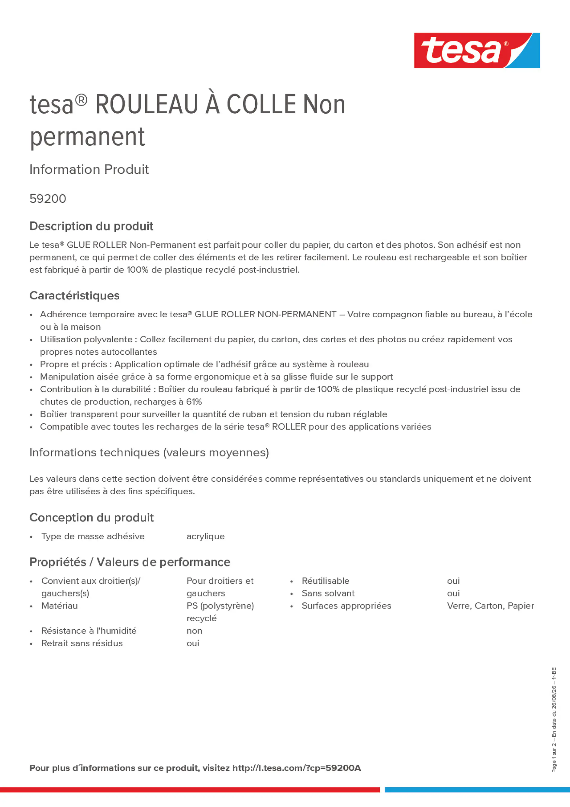 Product information_tesa® 59200A_fr-BE_nl-BE