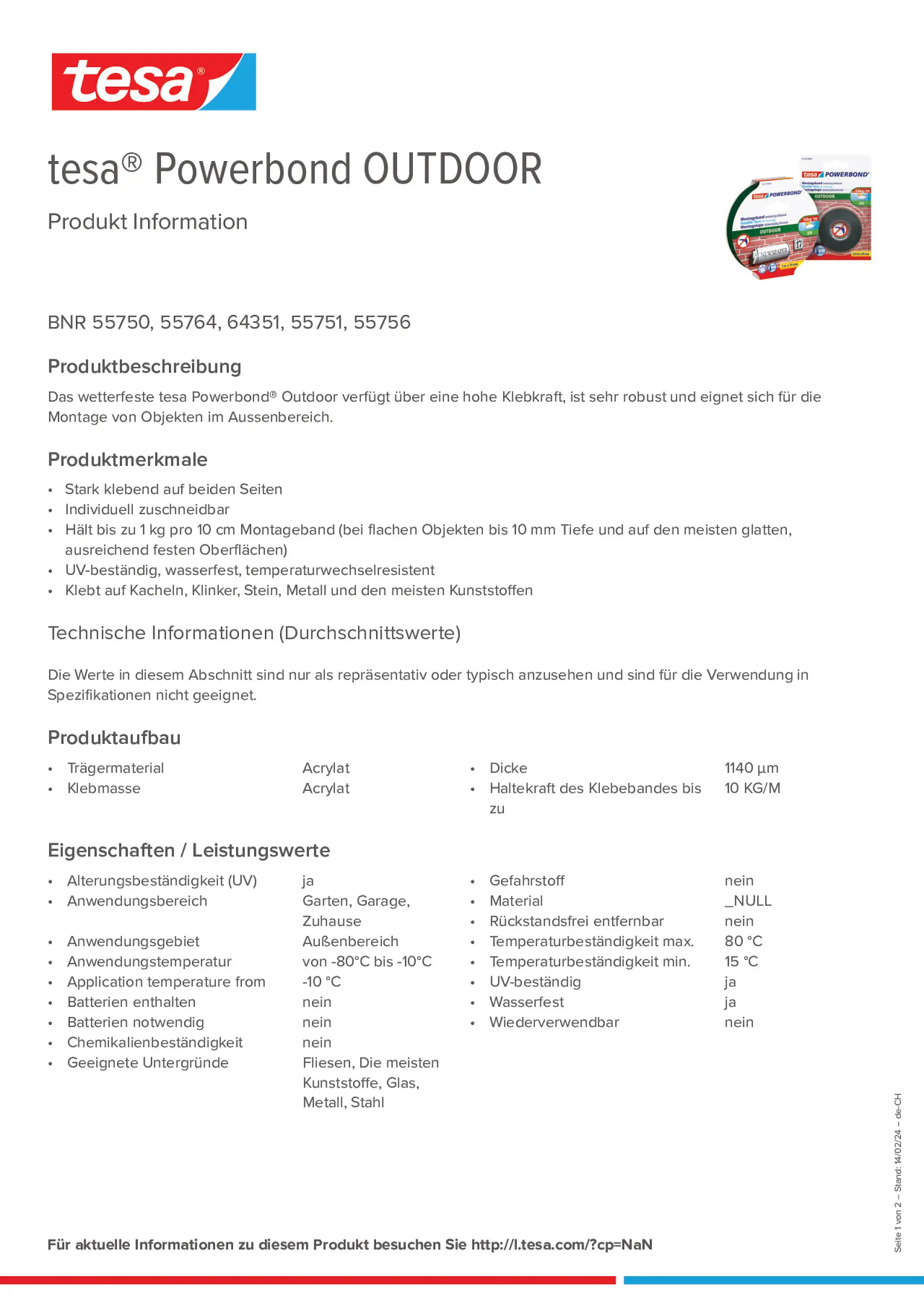 Product information_tesa® Powerbond 55751_de-CH_fr-CH