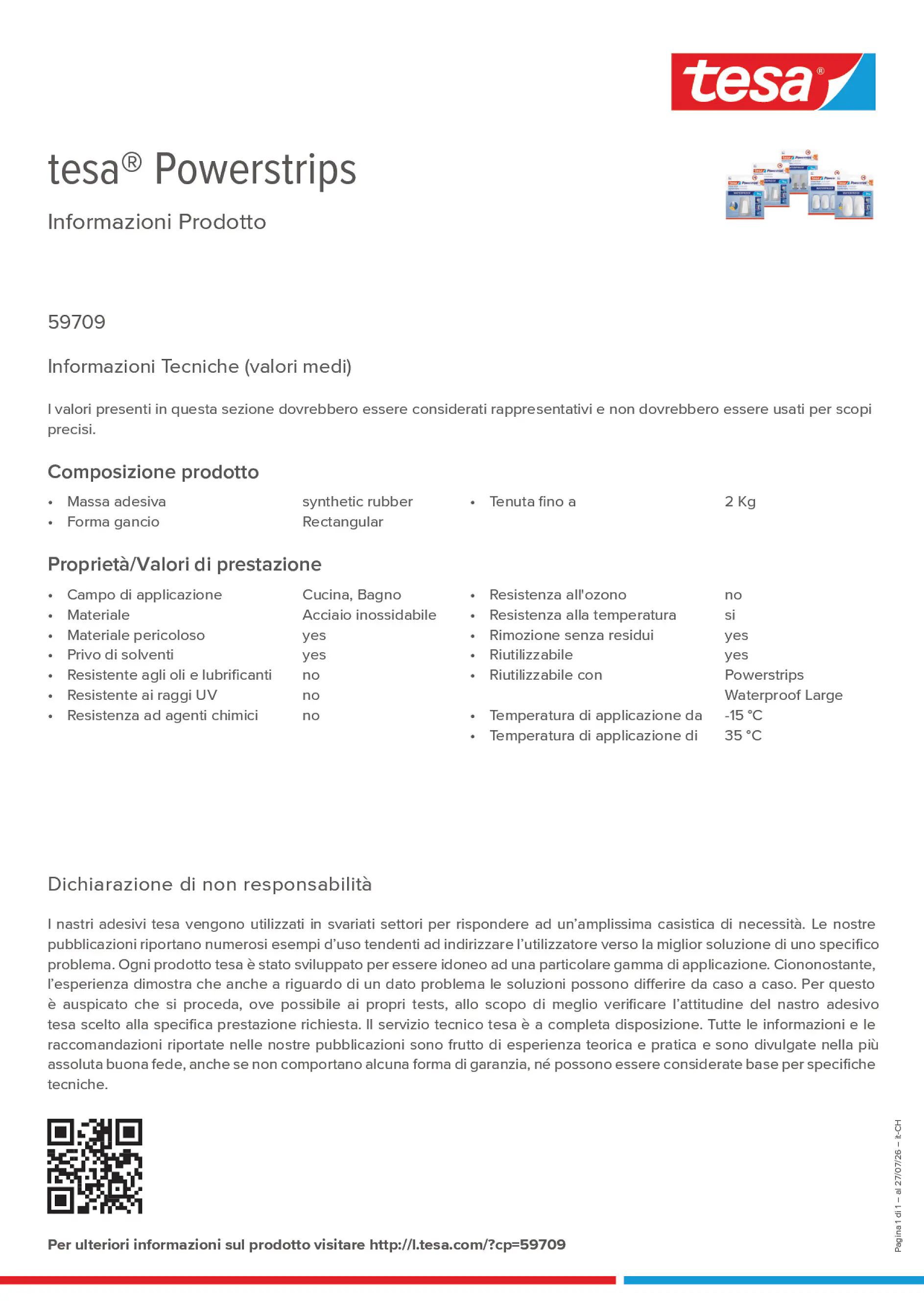 Product information_tesa® Powerstrips 59709_de-CH_fr-CH_it-CH