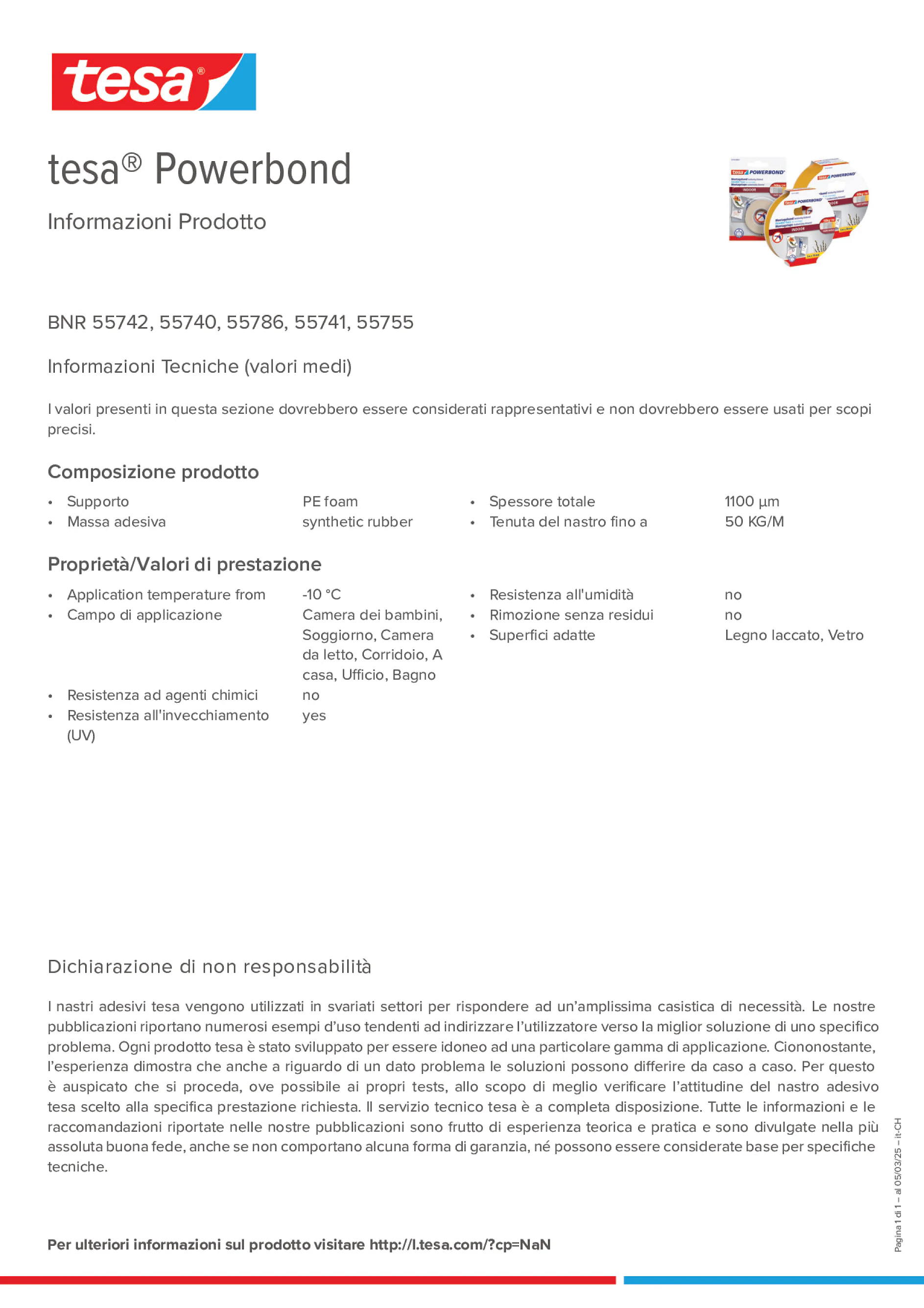 Product information_tesa® Powerbond 55740_de-CH_fr-CH