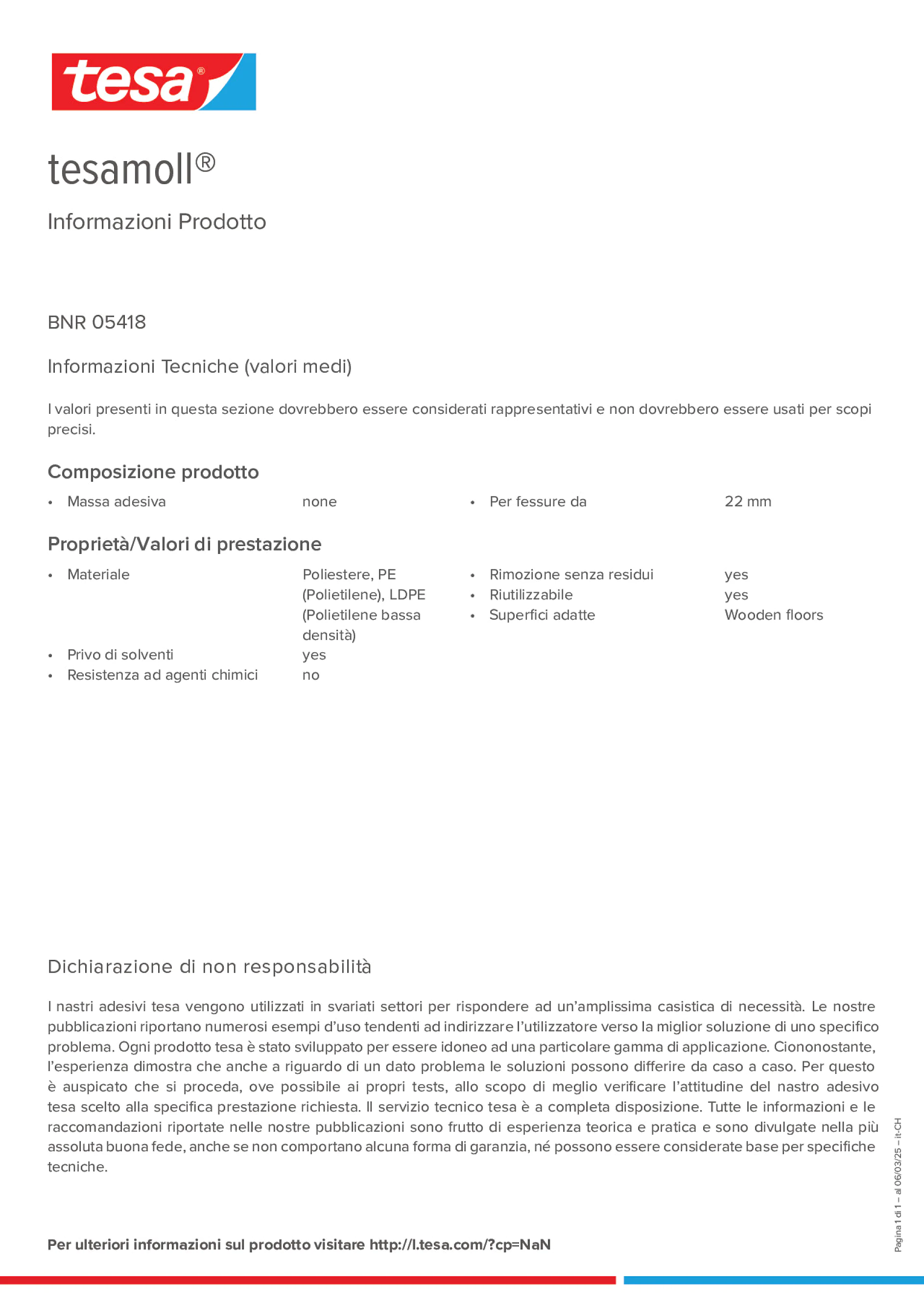 Product information_tesamoll® 05418_de-CH_fr-CH