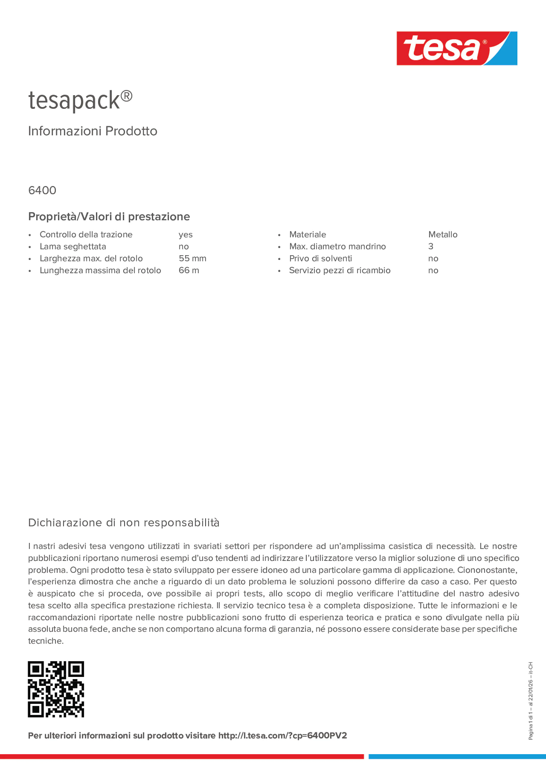 Product information_tesapack® 06400_de-CH_fr-CH_it-CH
