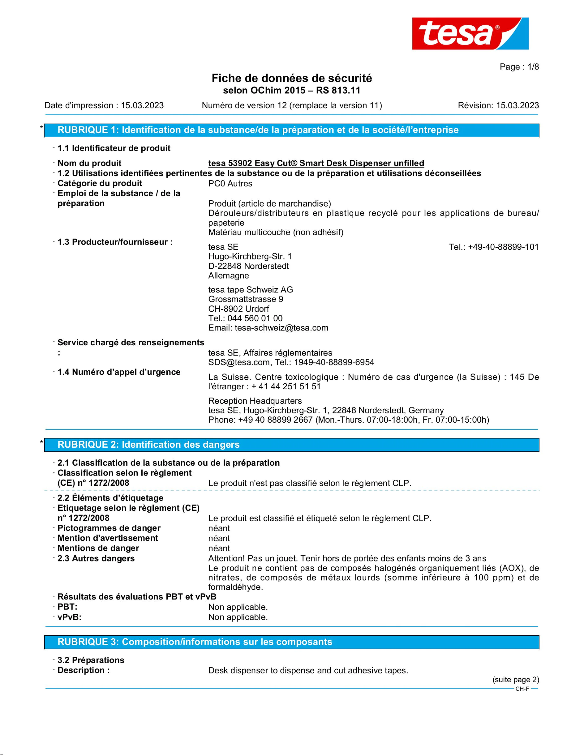 Safety data sheet_tesa® Easy Cut 53902_fr-CH_v12