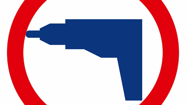A blue drill icon inside a white circle with a thick red border. The design suggests a prohibition or restriction related to the use of tesa tape or drilling tools. (This text has been generated by AI)