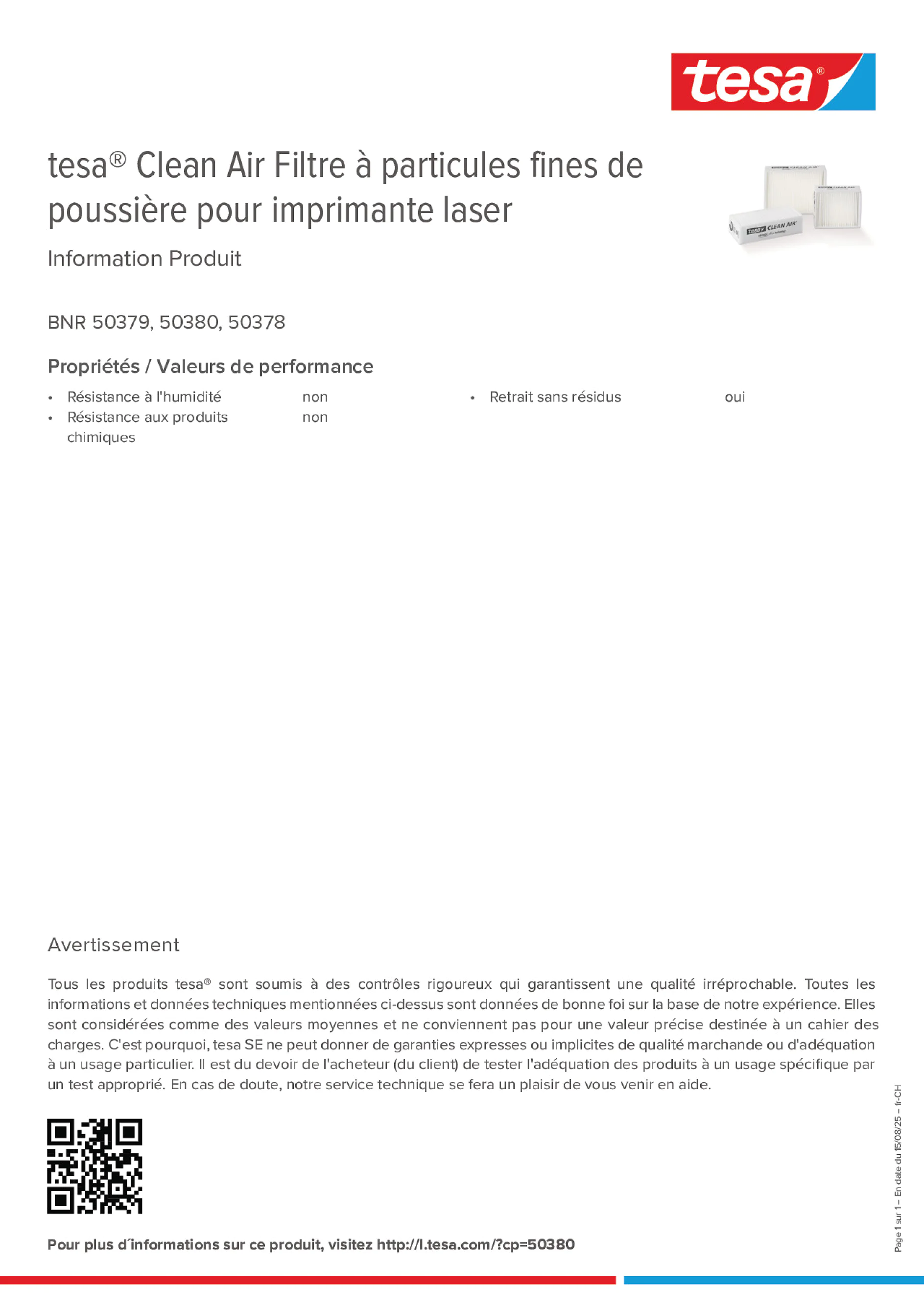 Product information_tesa® Clean Air 50378_de-CH_fr-CH